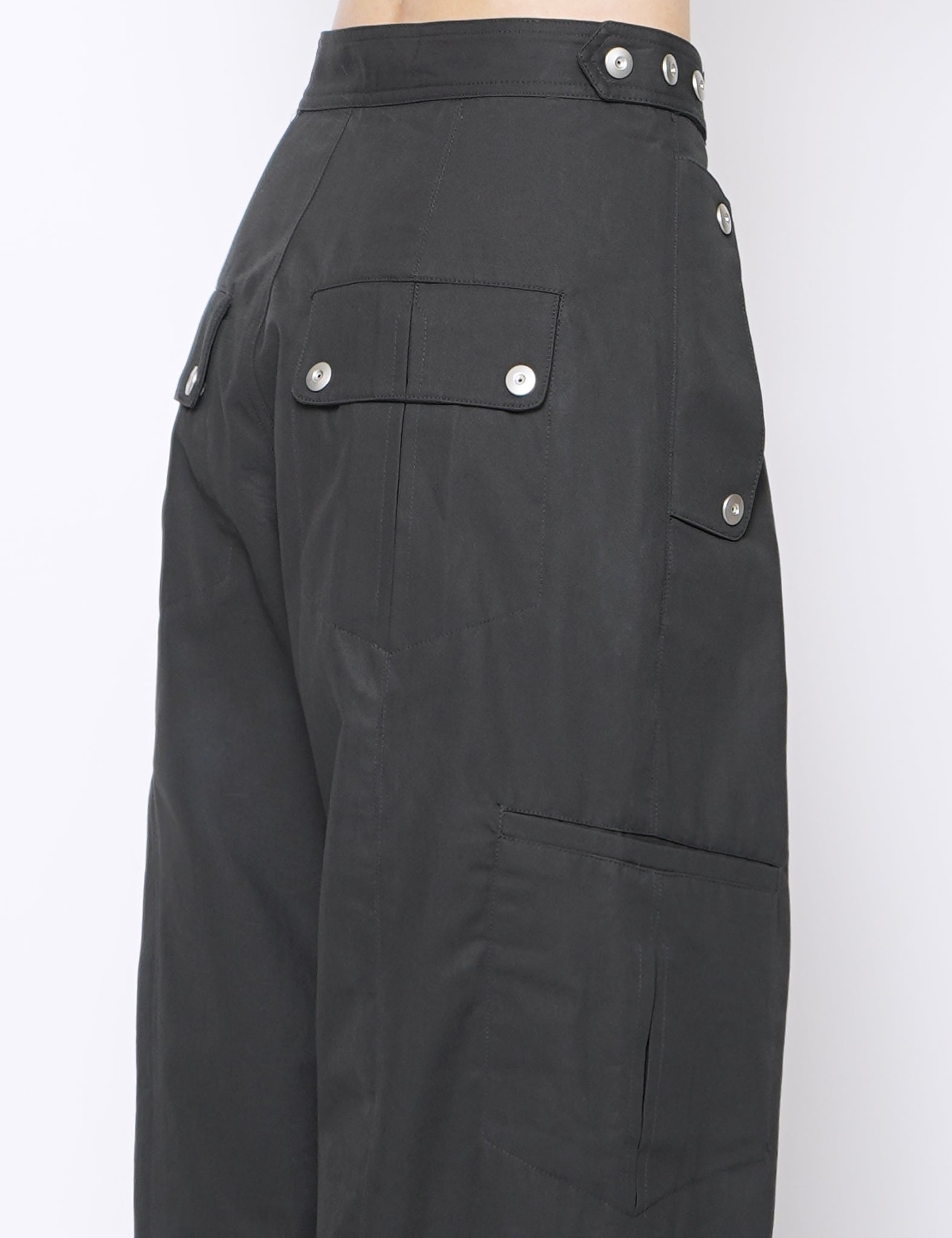CHARCOAL COTTON GABARDINE CAROL TROUSERS