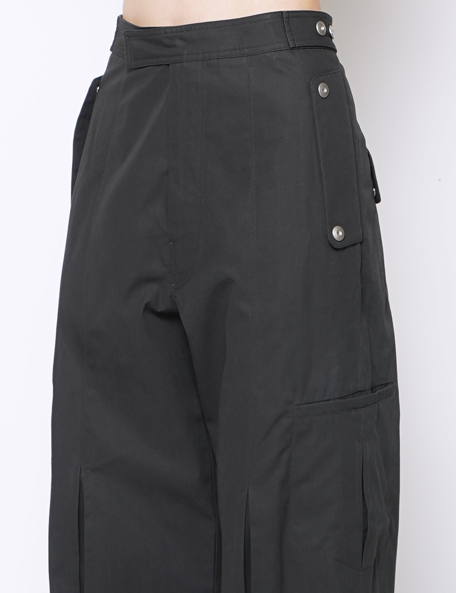 CHARCOAL COTTON GABARDINE CAROL TROUSERS