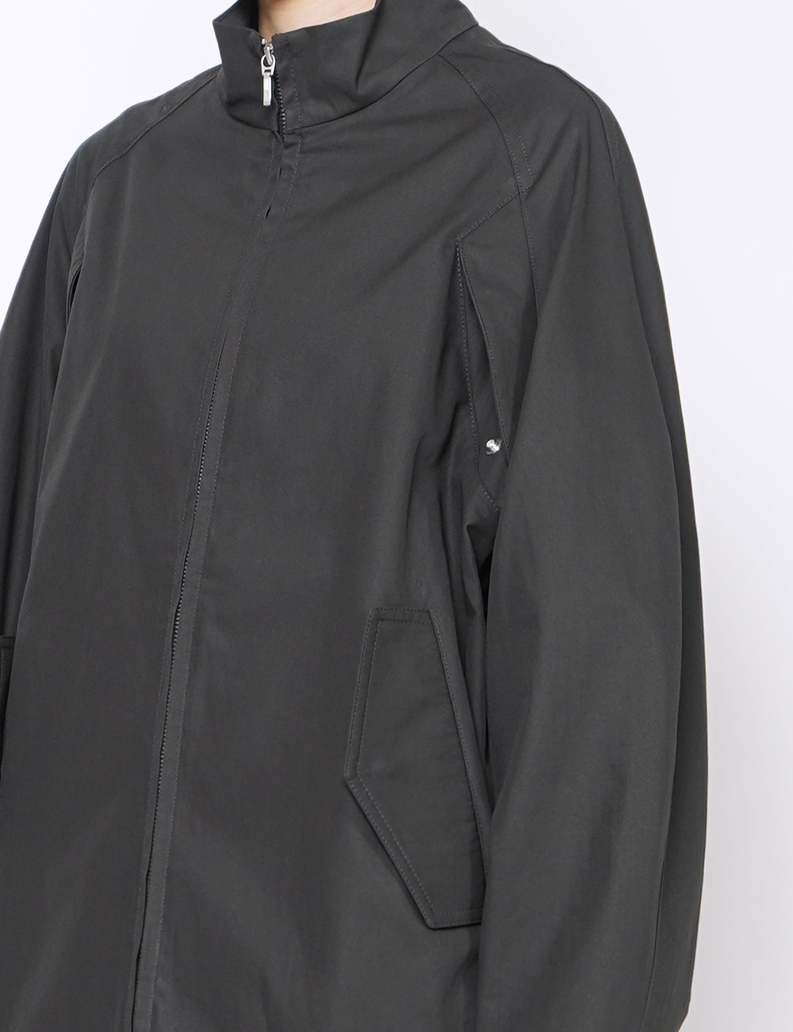 CHARCOAL COTTON GABARDINE NEMESIS BLOUSON