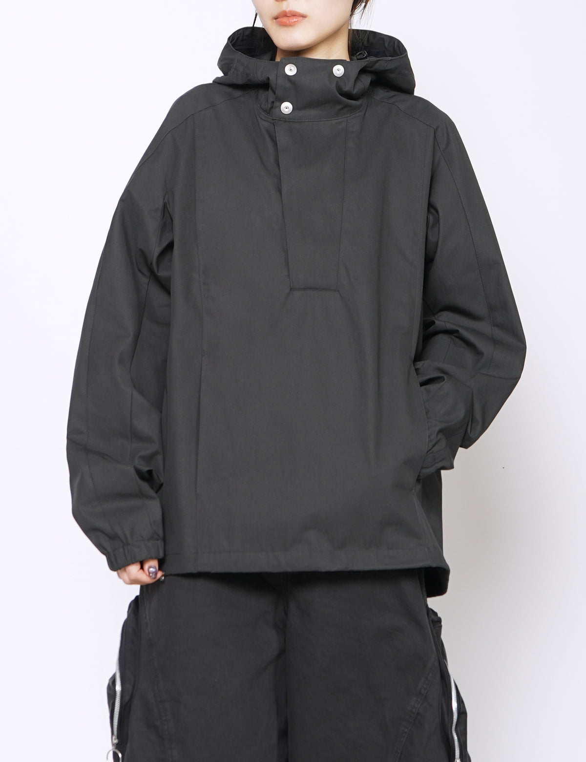 OMAR AFRIDI CHARCOAL COTTON GABARDINE AIDOS PARKA