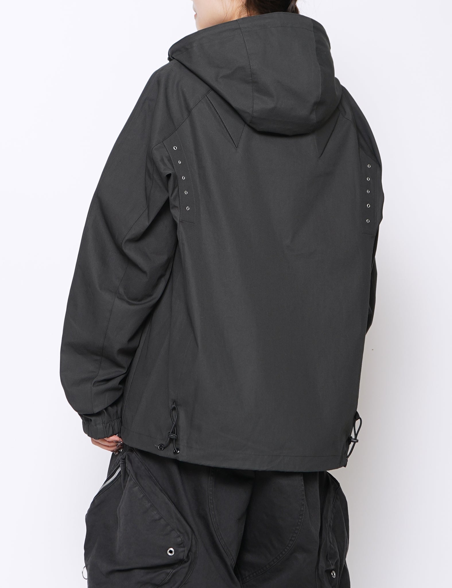 CHARCOAL COTTON GABARDINE AIDOS PARKA