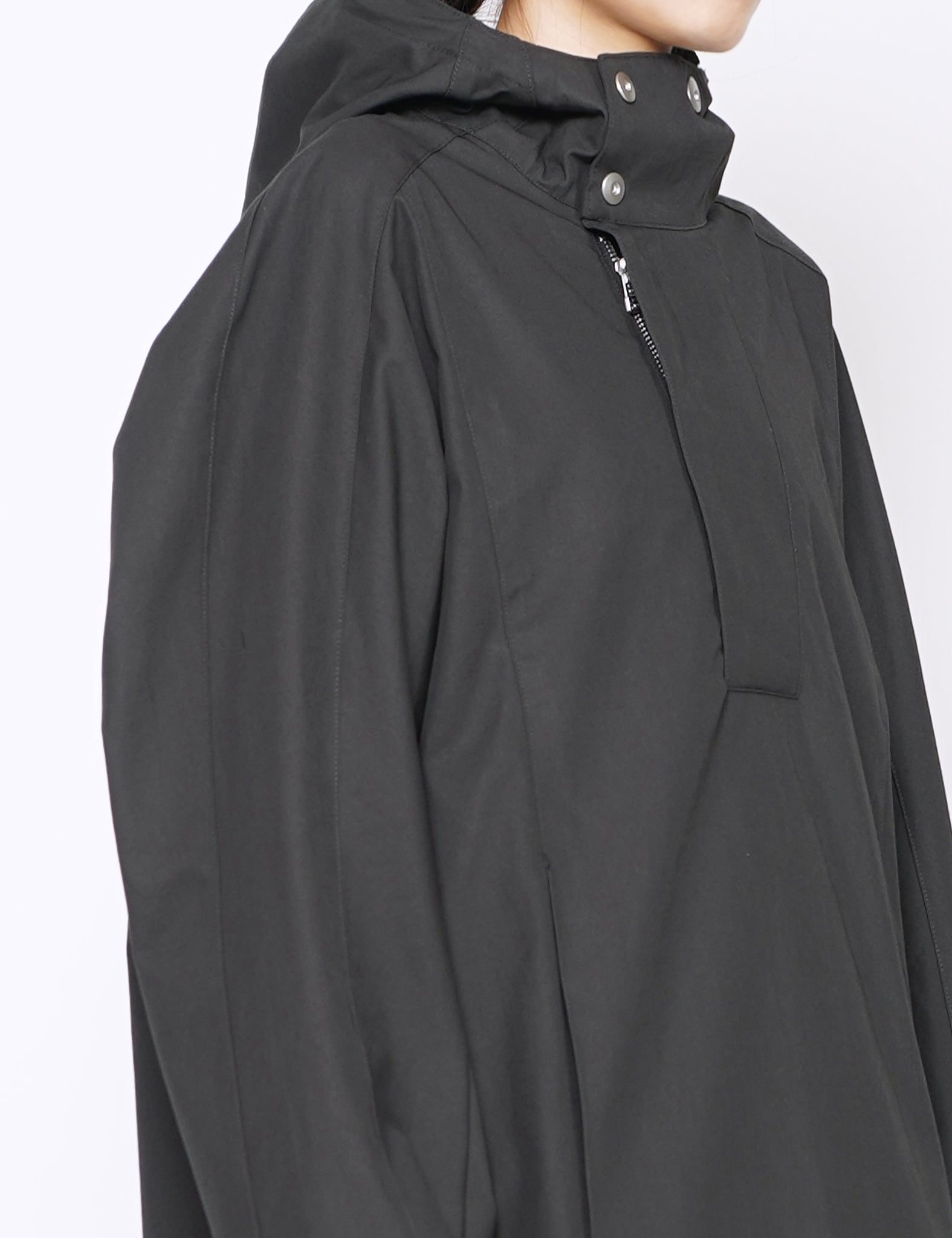 CHARCOAL COTTON GABARDINE AIDOS PARKA