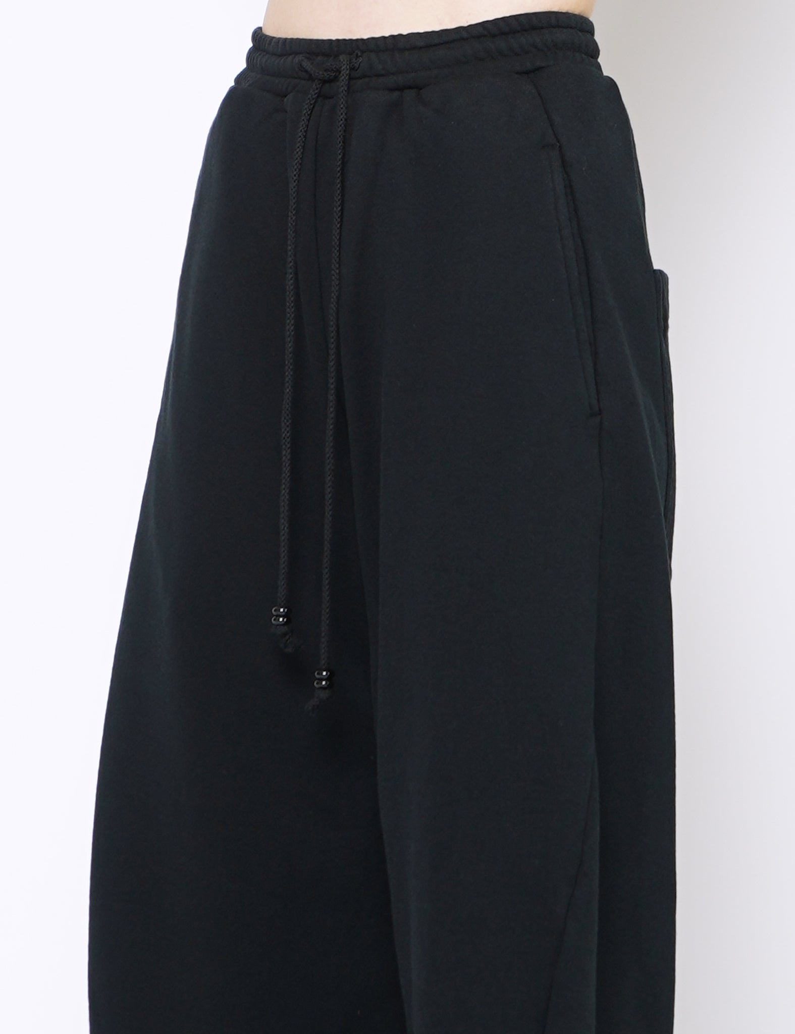 BLACK 3D TWISTED LOUNGE WIDE PANTS
