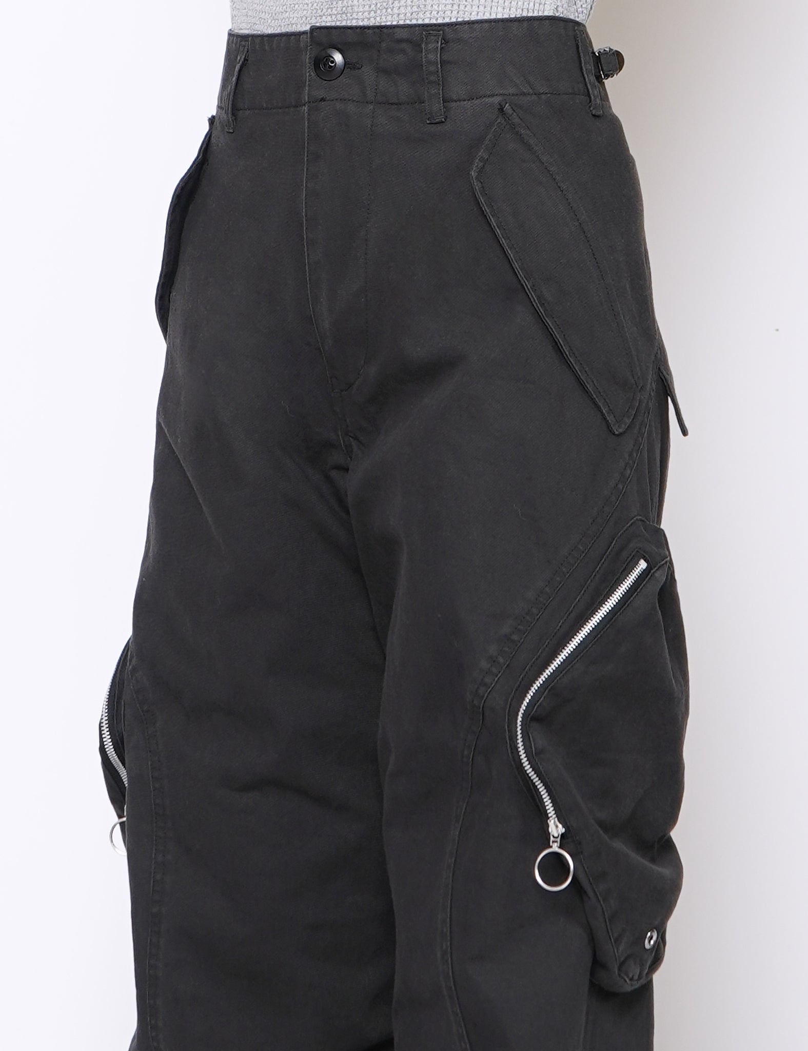 BLACK 3D TWISTED CARGO PANTS
