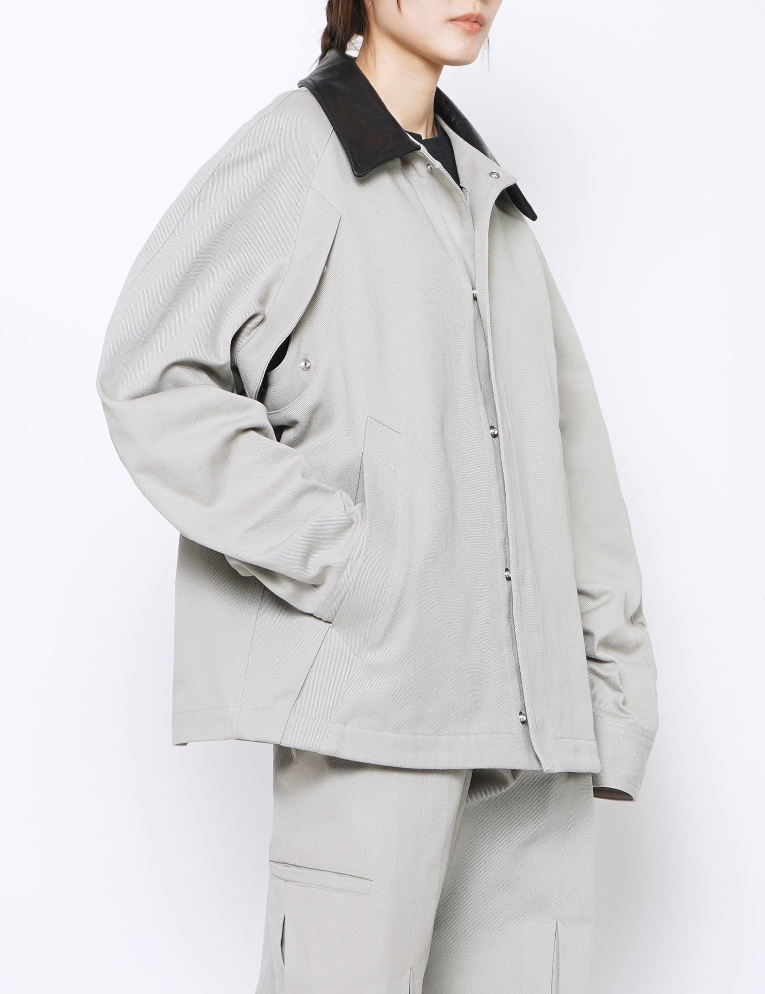 ASH X BLACK COTTON COW LEATHER BOVE JACKET