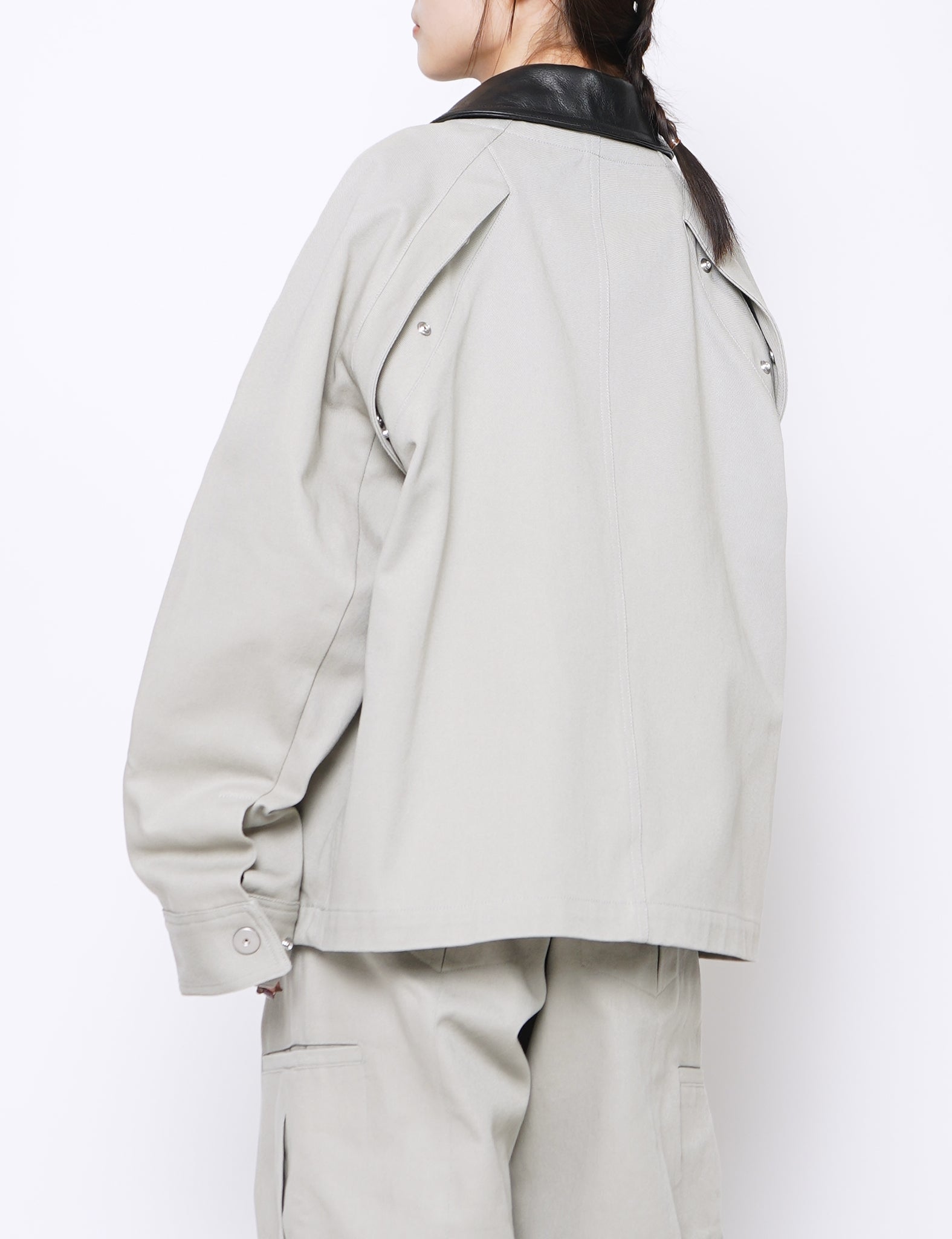 ASH X BLACK COTTON COW LEATHER BOVE JACKET