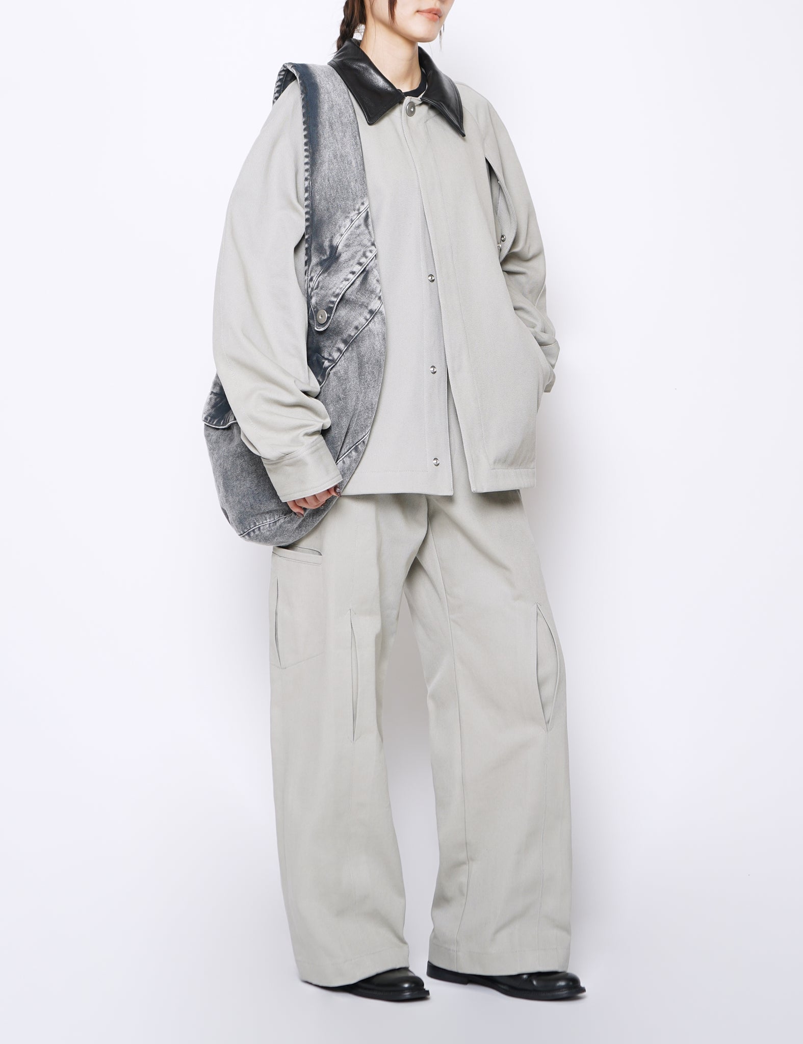 ASH X BLACK COTTON COW LEATHER BOVE JACKET