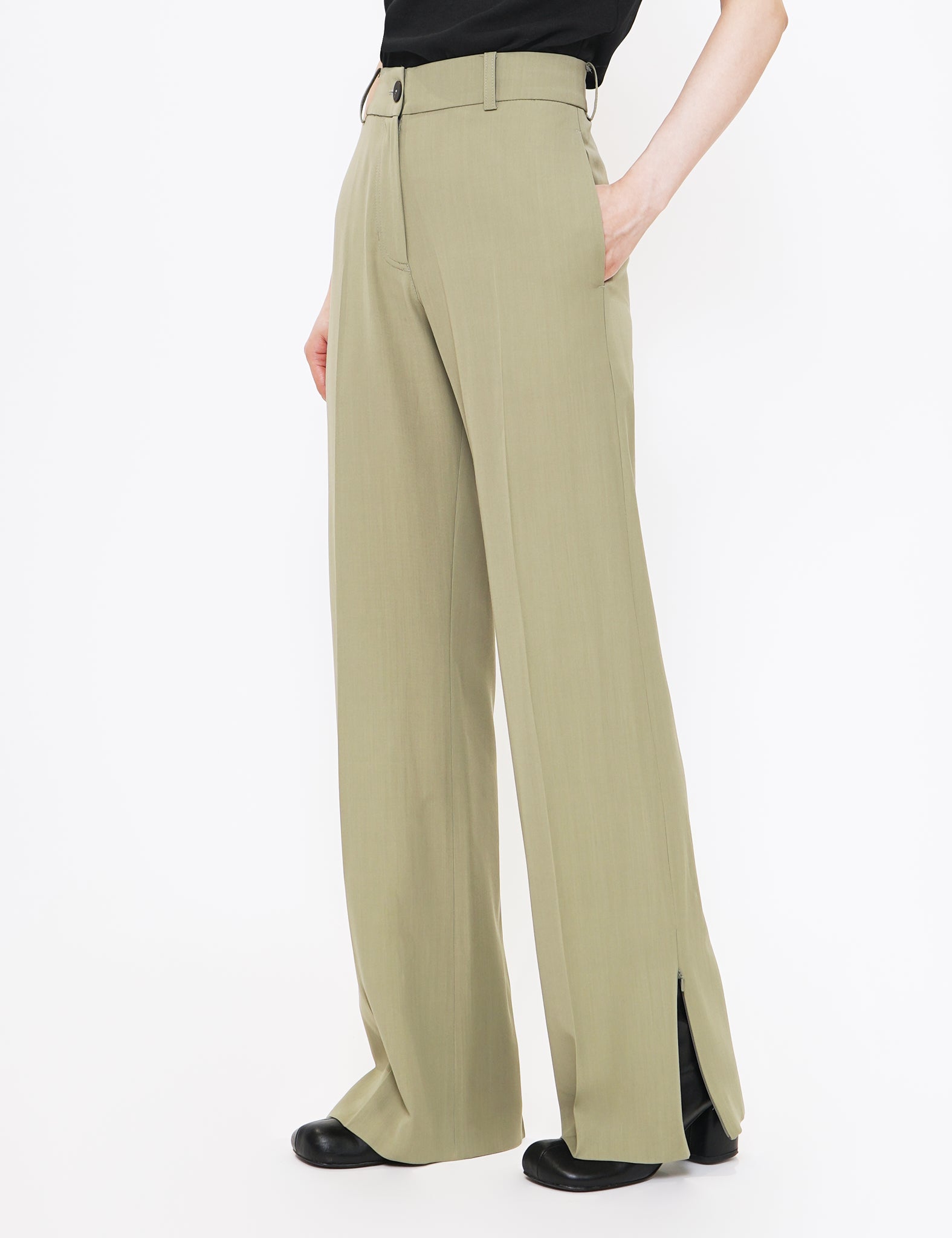 PEA RIE FLARED PANT WITH HEM SPLIT