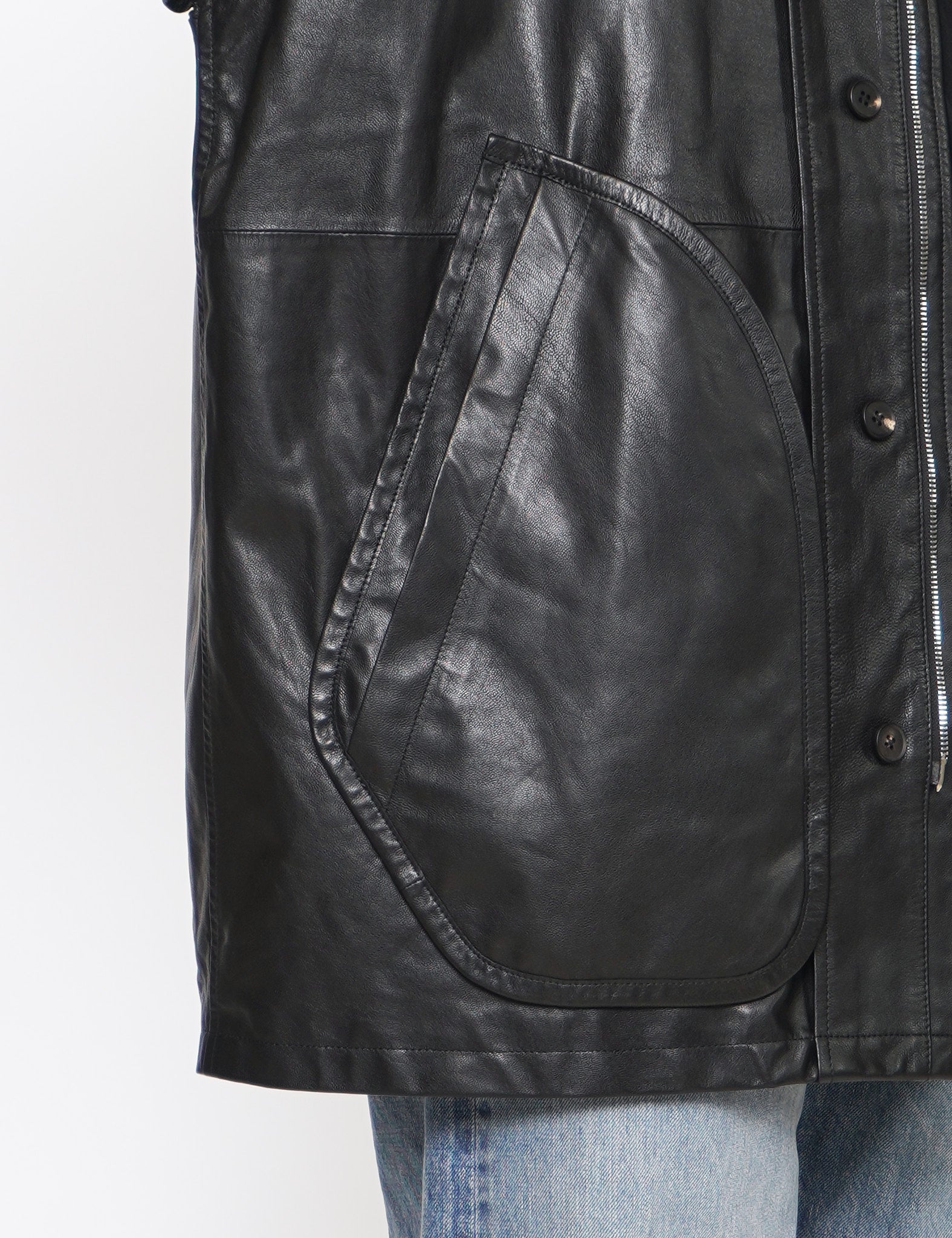 GRAPH LAYER EXCLUSIVE - BLACK LEATHER MODS COAT