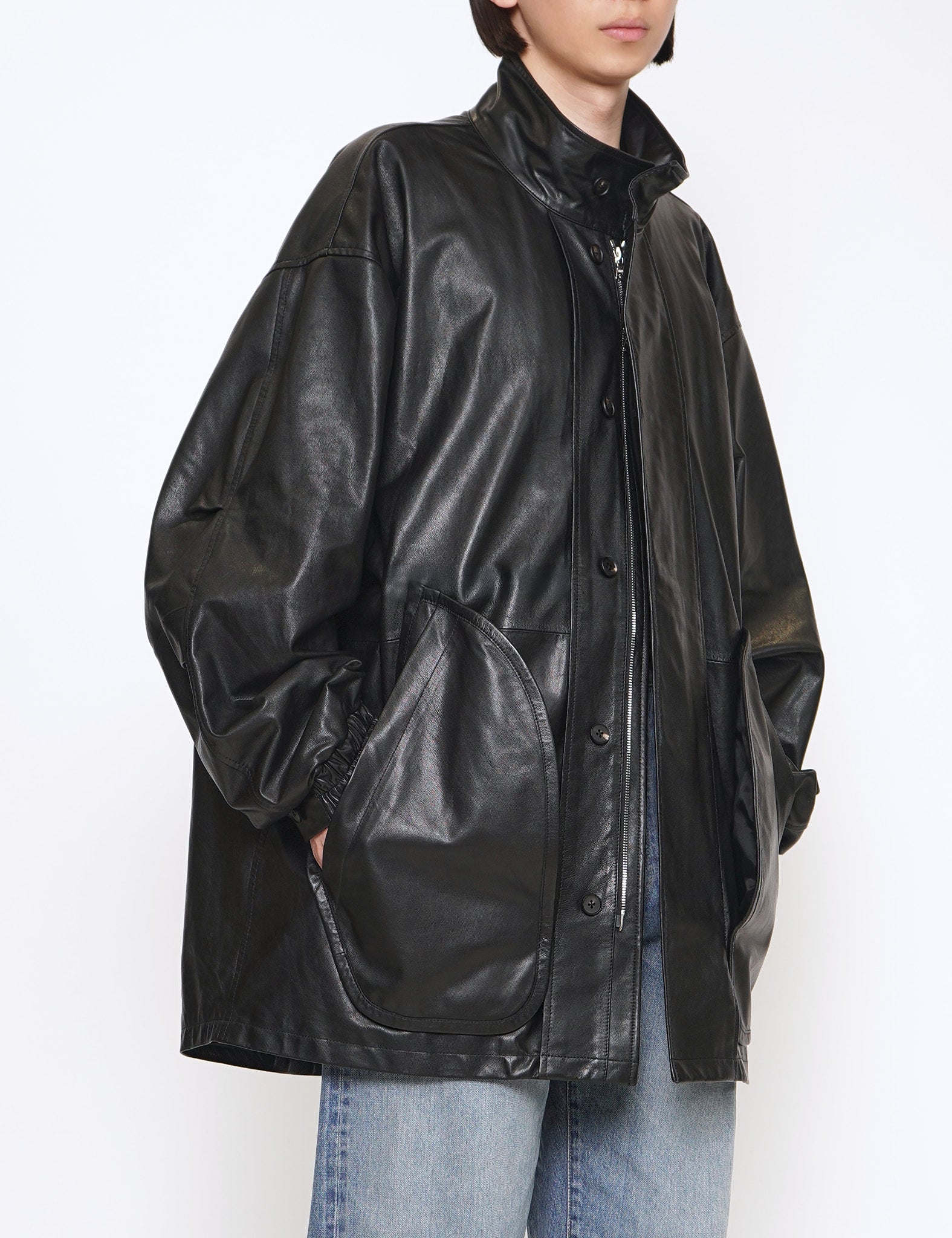 GRAPH LAYER EXCLUSIVE - BLACK LEATHER MODS COAT