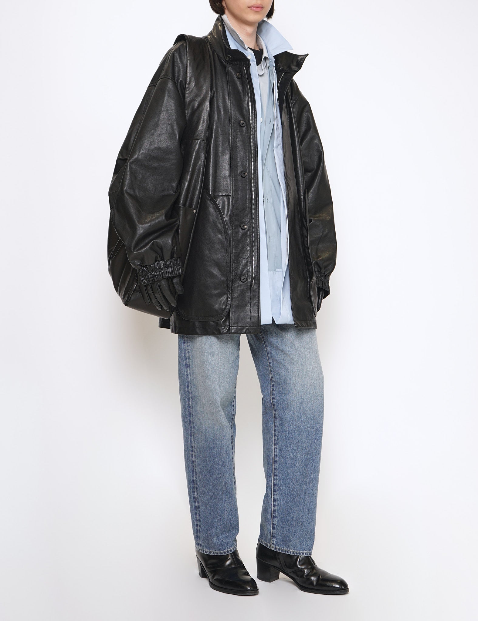 GRAPH LAYER EXCLUSIVE - BLACK LEATHER MODS COAT