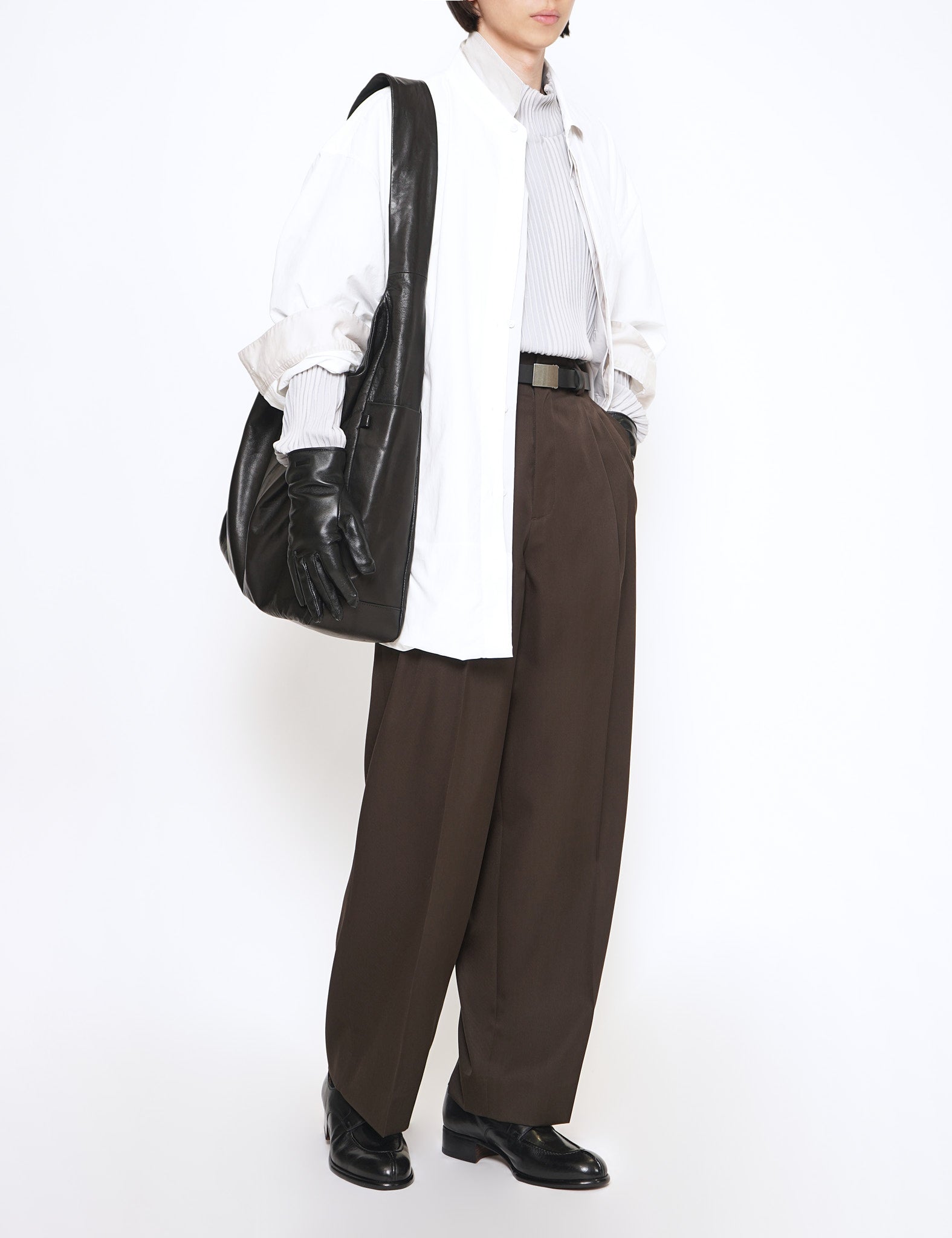 GRAPH LAYER EXCLUSIVE - WHITE X L.GREY OVERSIZED WIND SHIRT