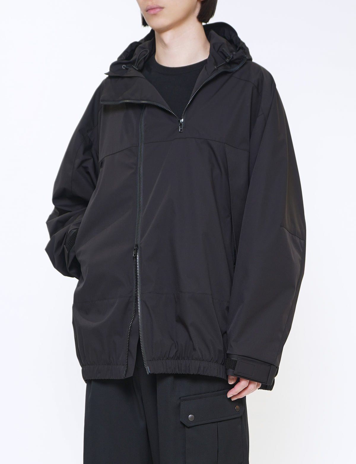ssstein BLACK WEATHER PROTECTION HOODED JACKET
