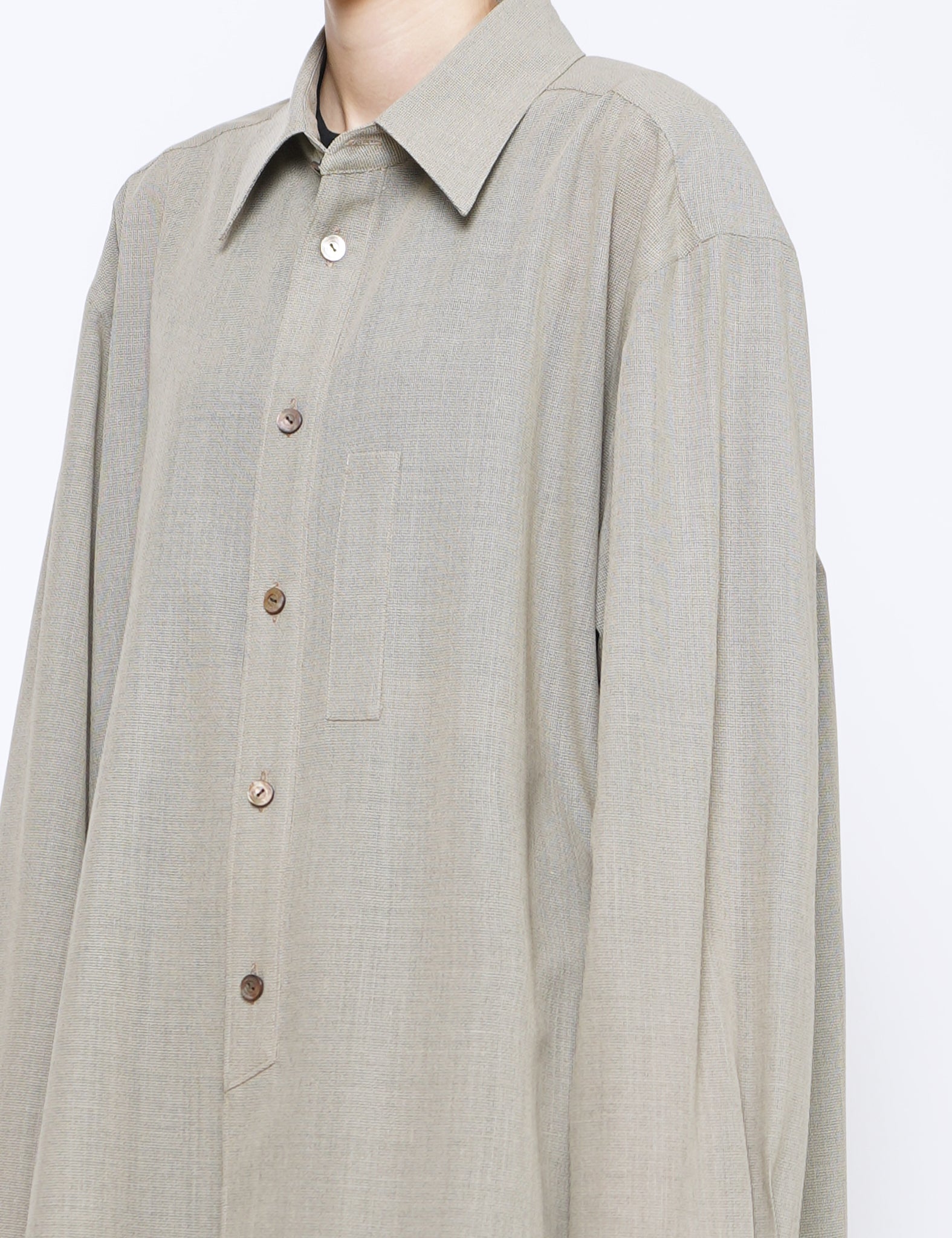 BEIGE MIDDLE LENGTH SHIRT