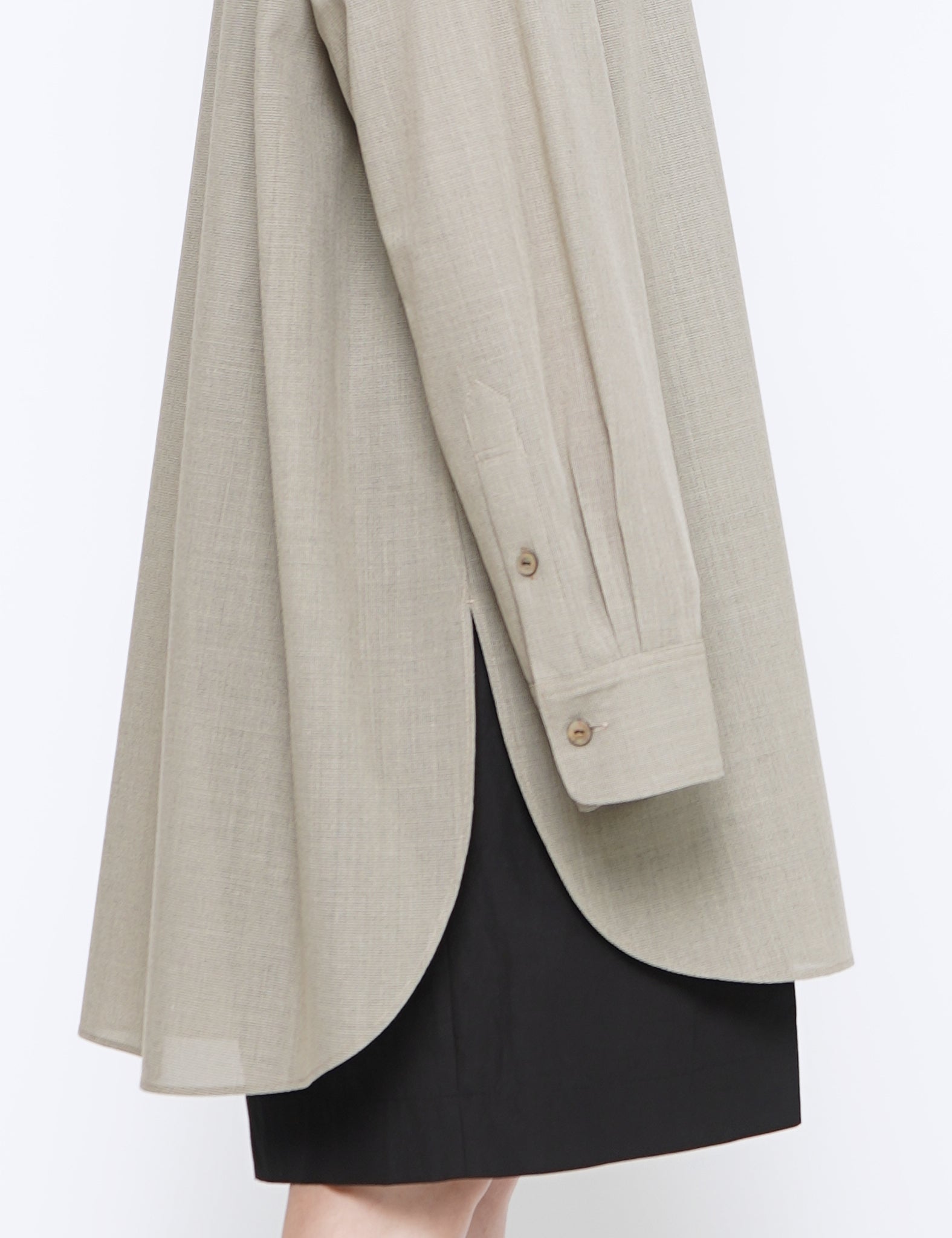 BEIGE MIDDLE LENGTH SHIRT