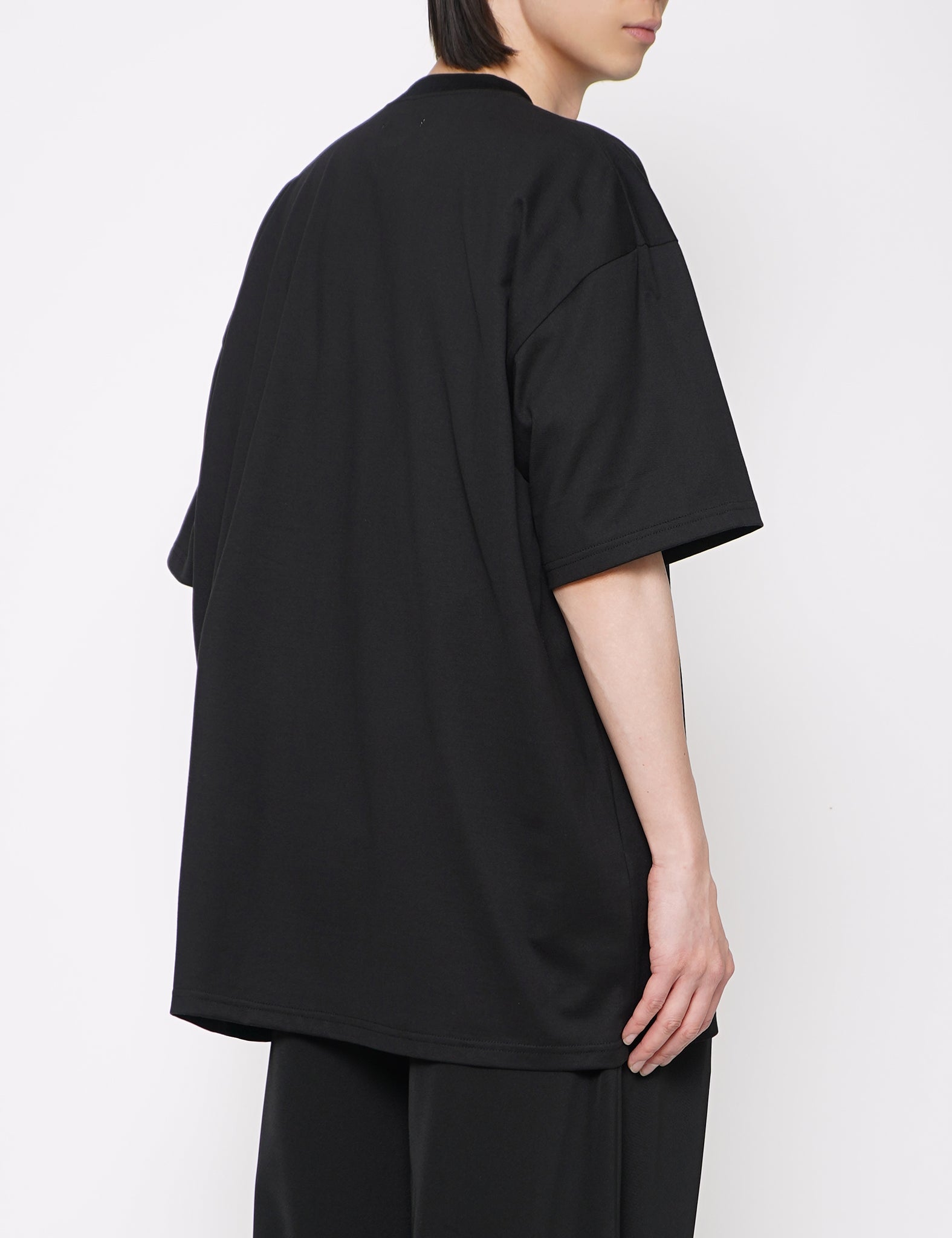BLACK OVERSIZED MARCERIZED NUANCE PRINT TEE