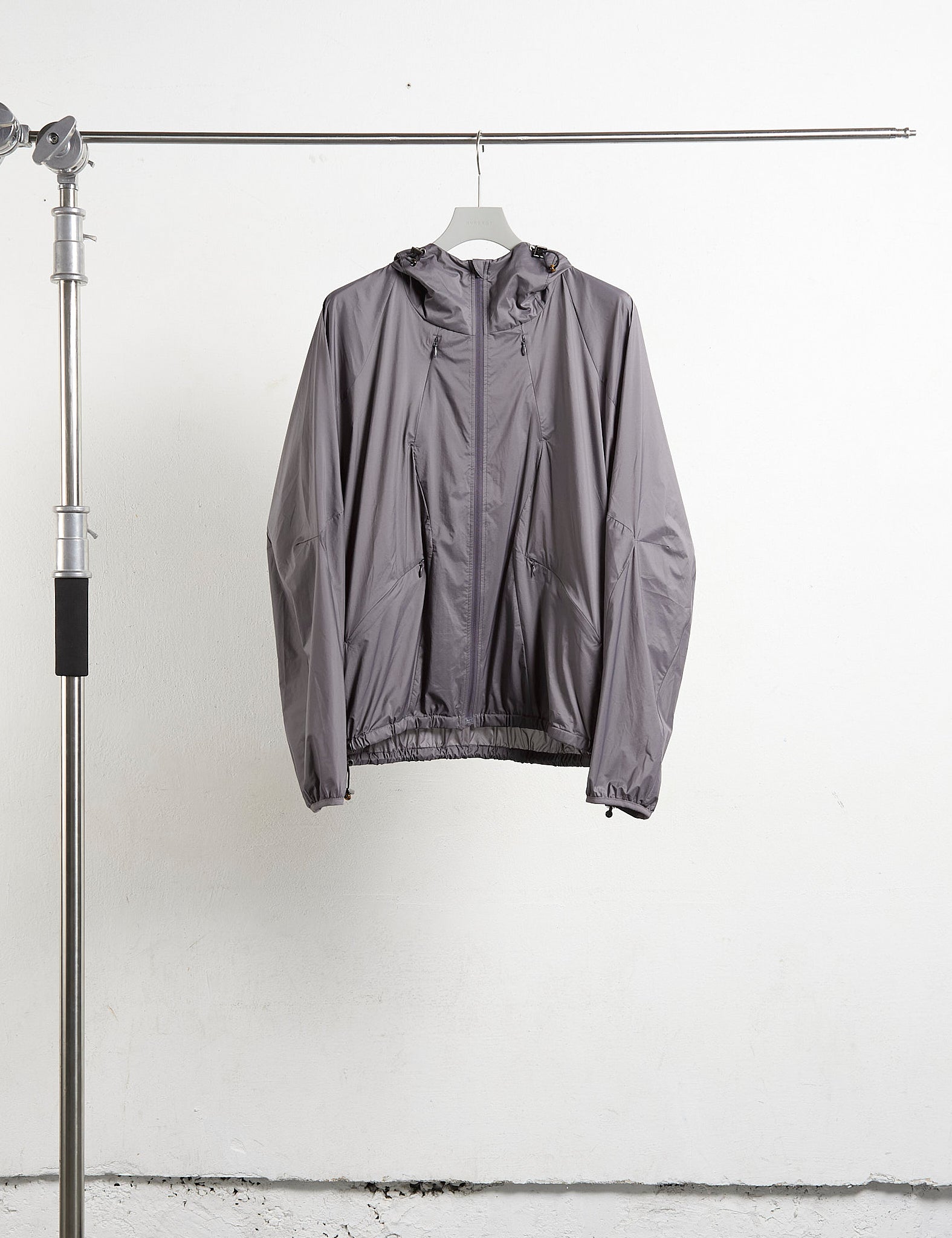 STEEL GREY PANELED LIGHT WEIGHT HOODED JACKET