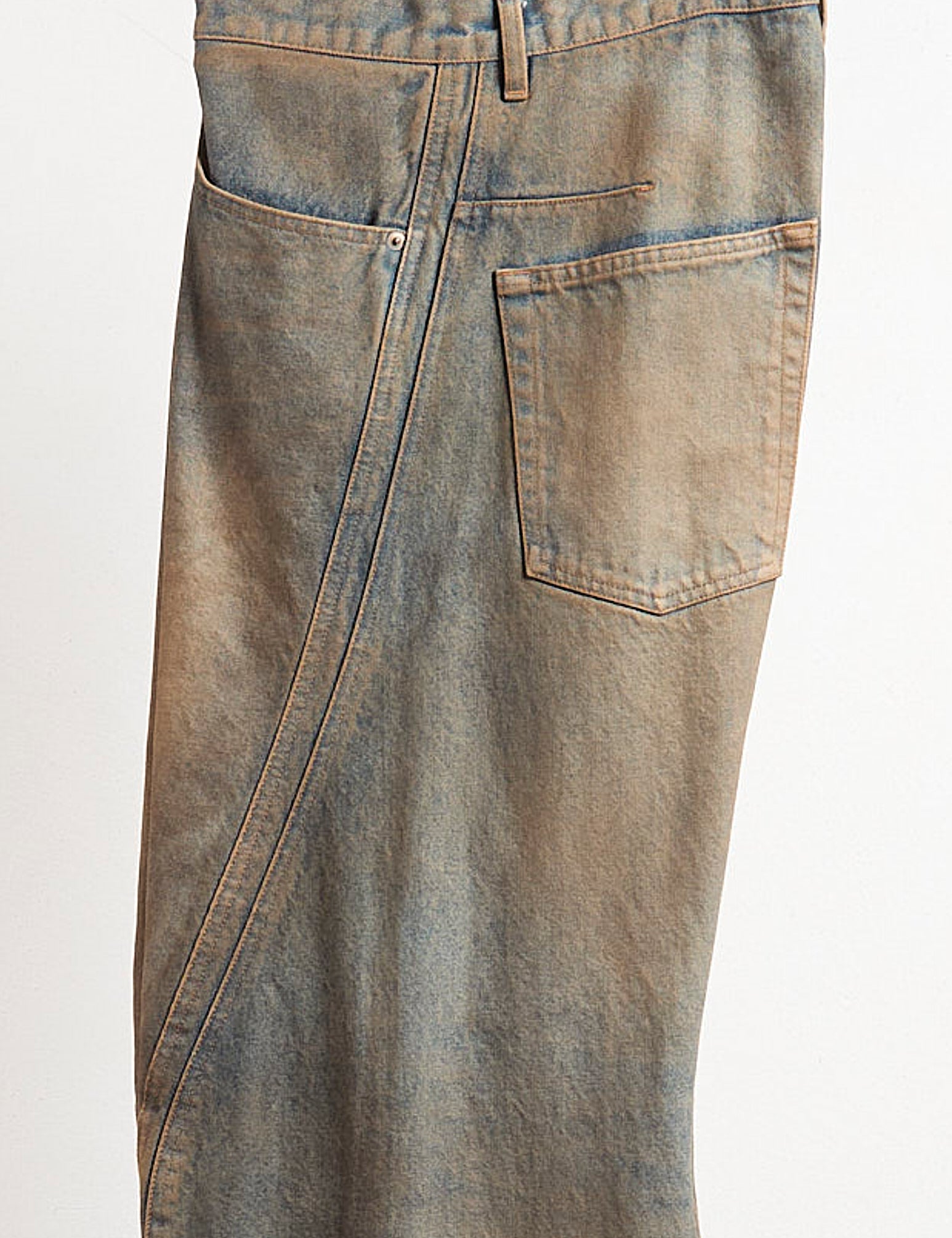 MUD FADED INDIGO 3D TWISTED WIDE LEG JEANS