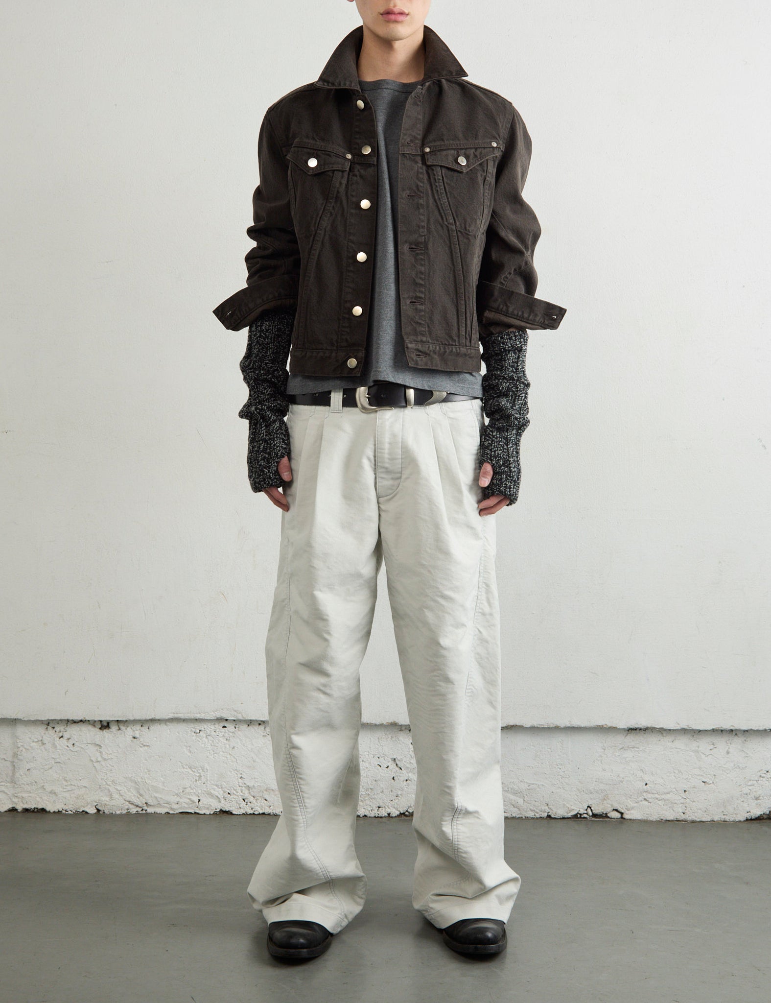 DARK BROWN 3D TRUCKER JACKET