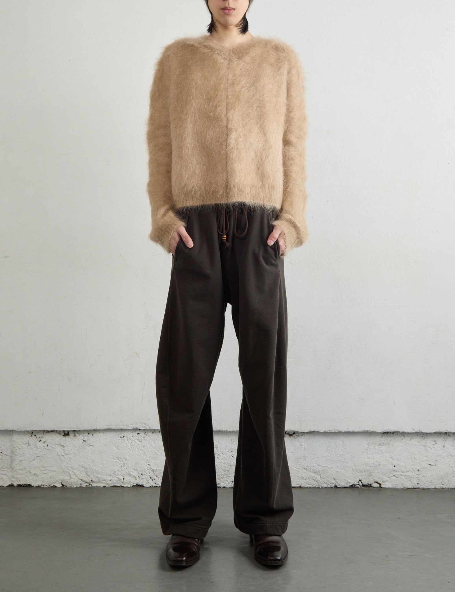 DARK BROWN 3D TWISTED LOUNGE PANTS