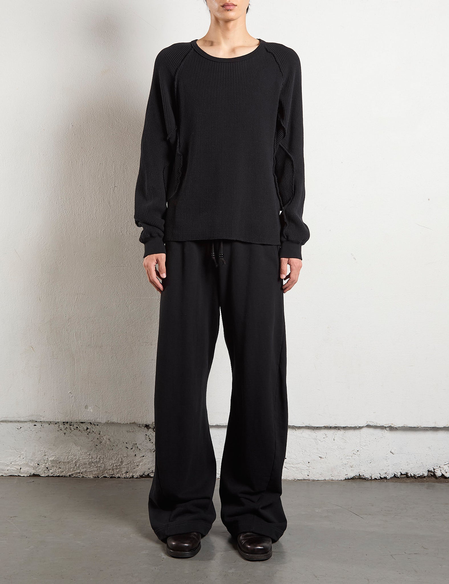BLACK 3D TWISTED LOUNGE PANTS