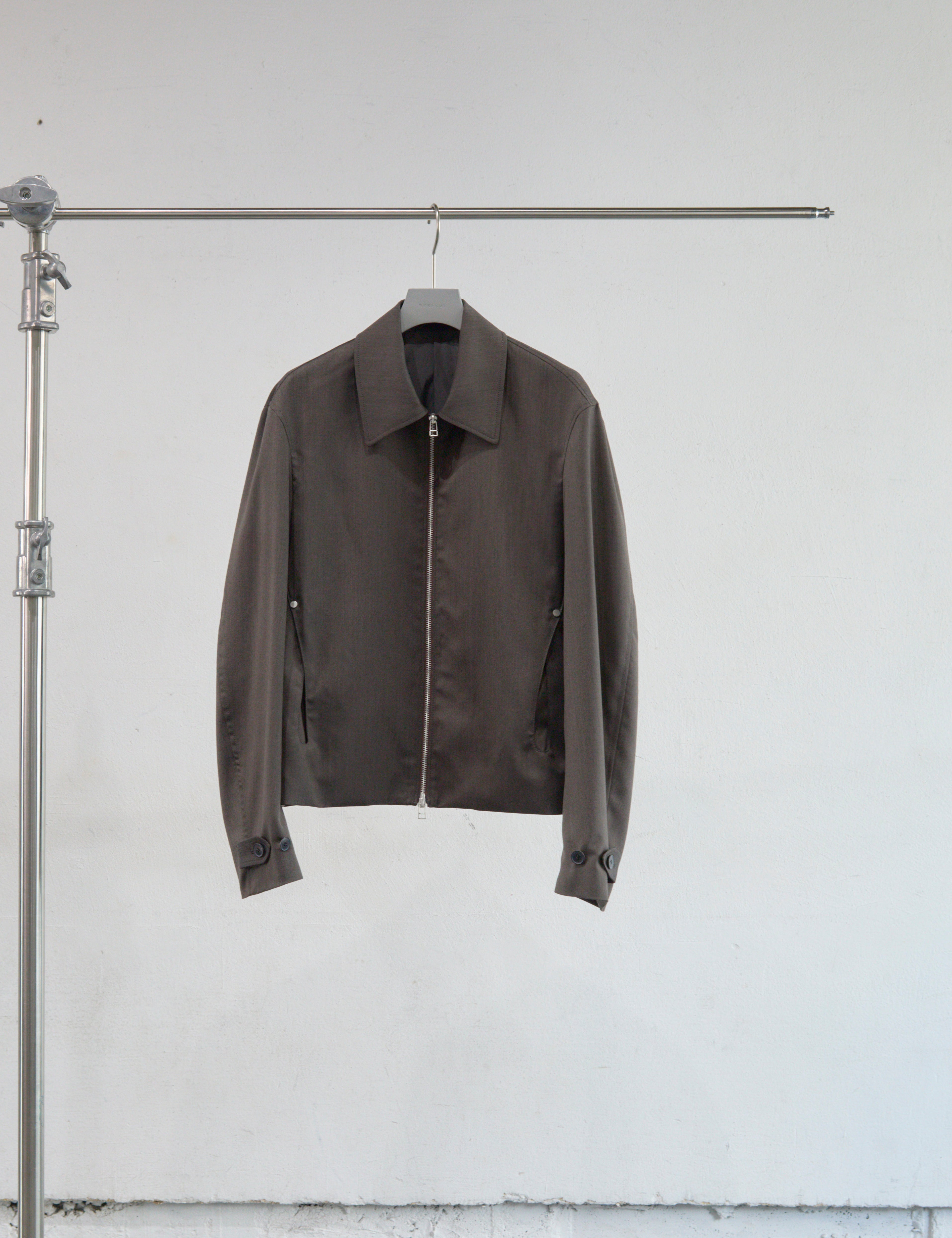 BROWN SHORT ZIP UP JACKET