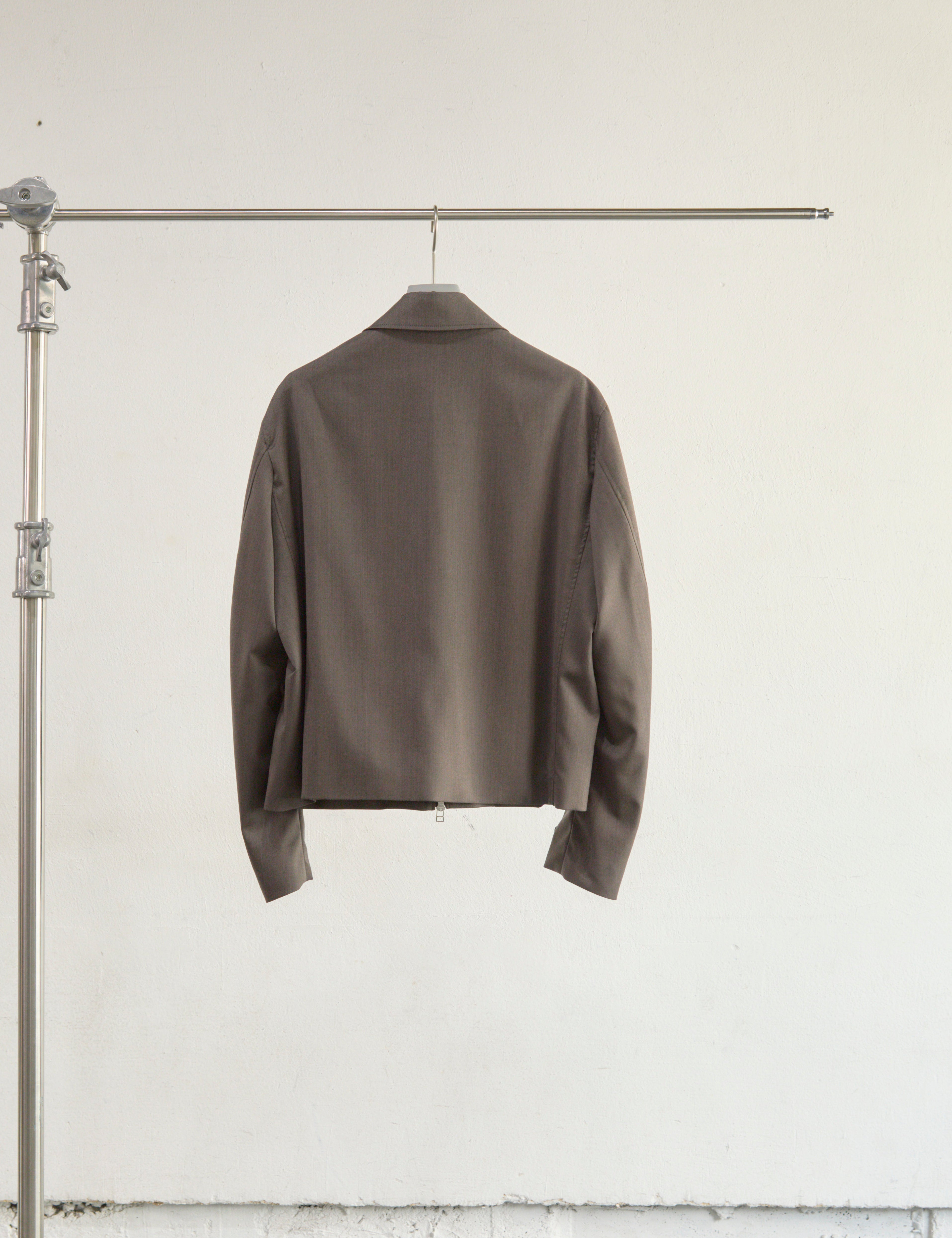 BROWN SHORT ZIP UP JACKET