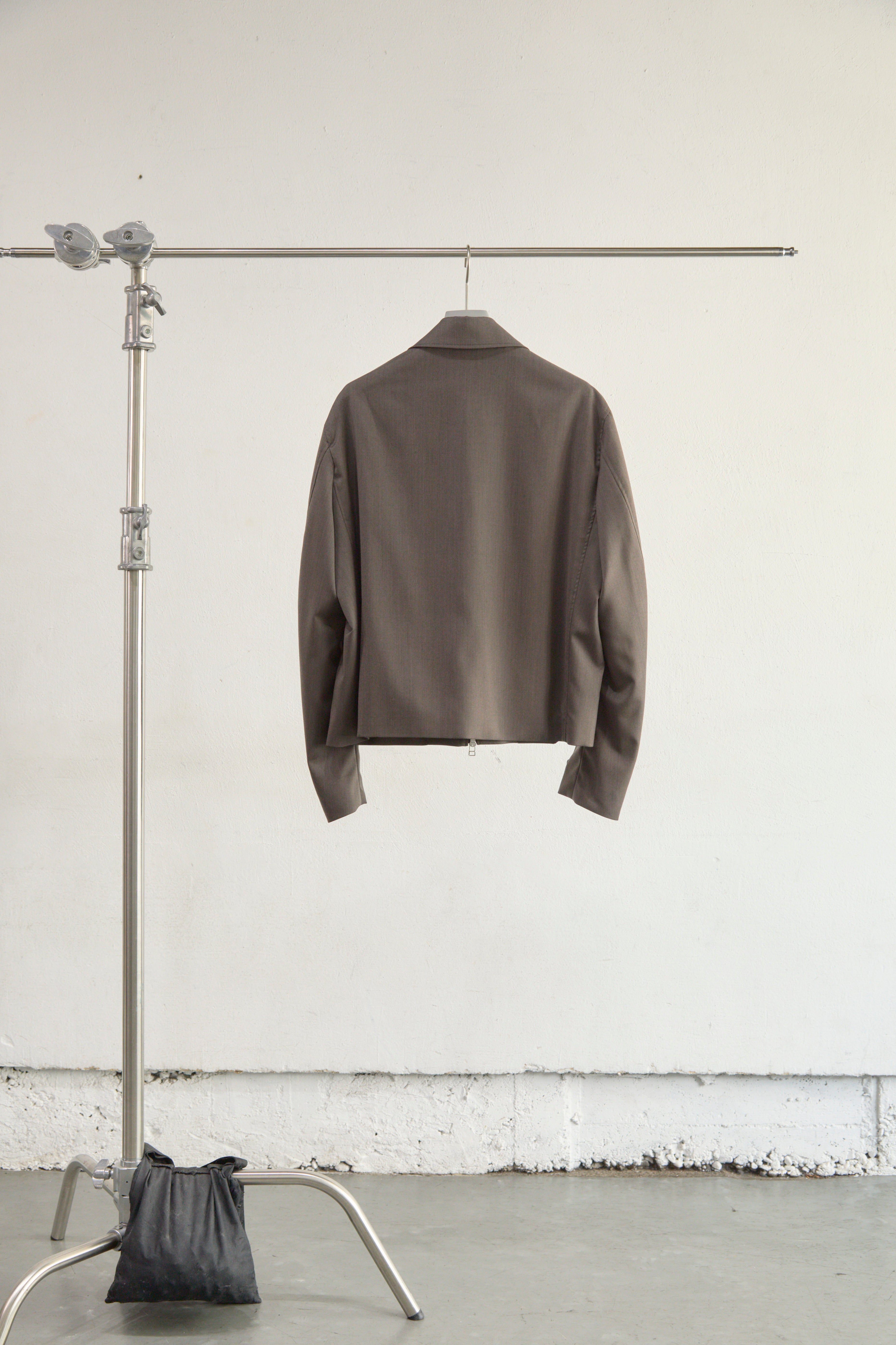 BROWN SHORT ZIP UP JACKET