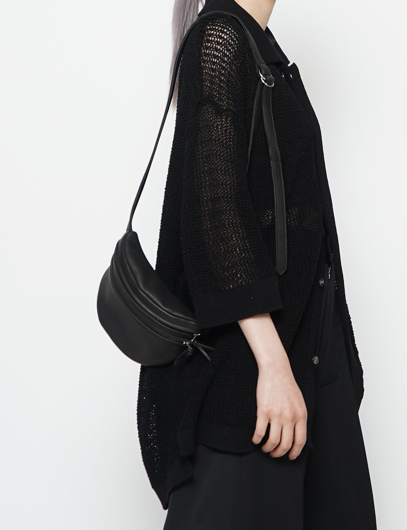 BLACK DEER LEATHER WAIST POUCH S DA111