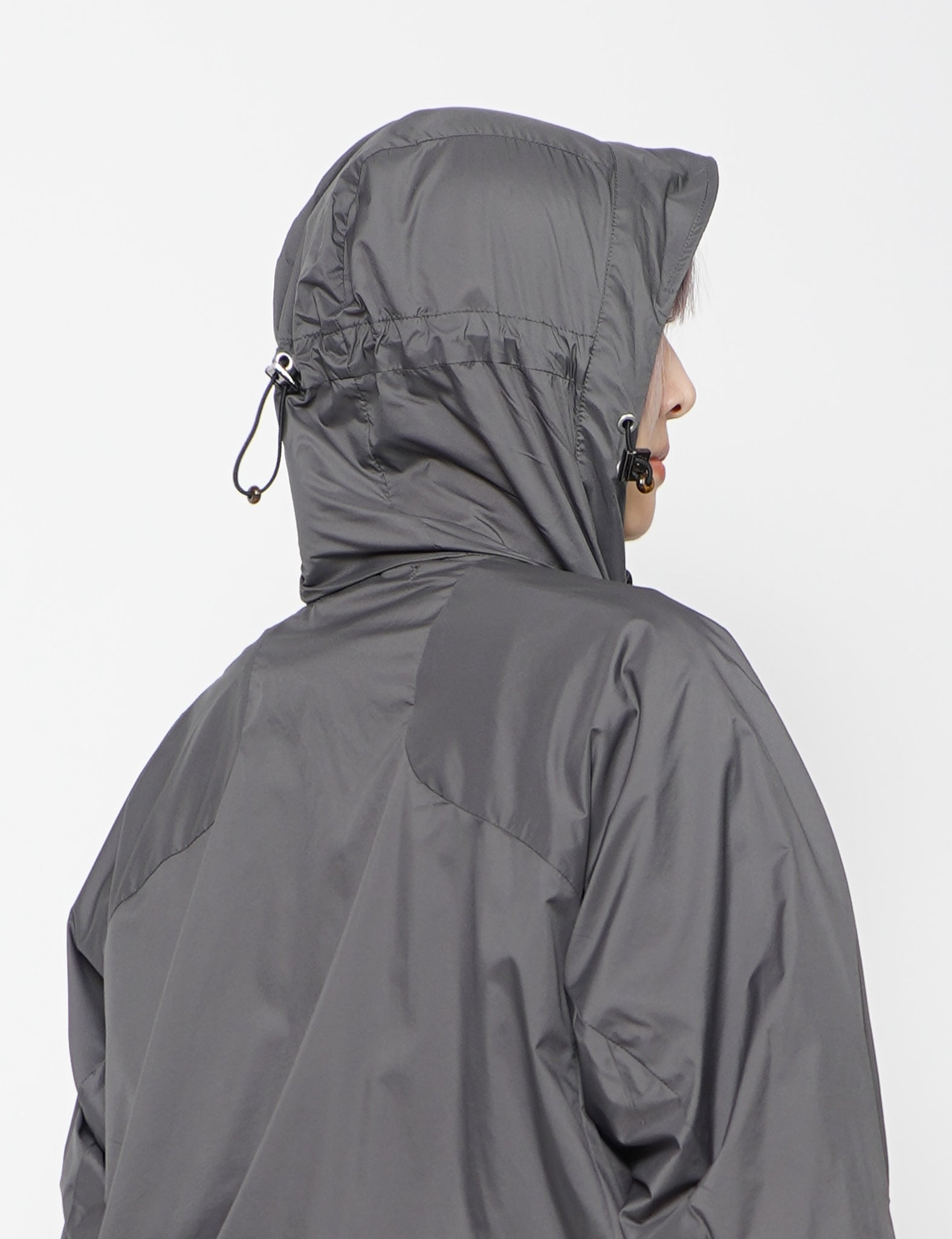 STEEL GREY PANELED LIGHT WEIGHT HOODED JACKET