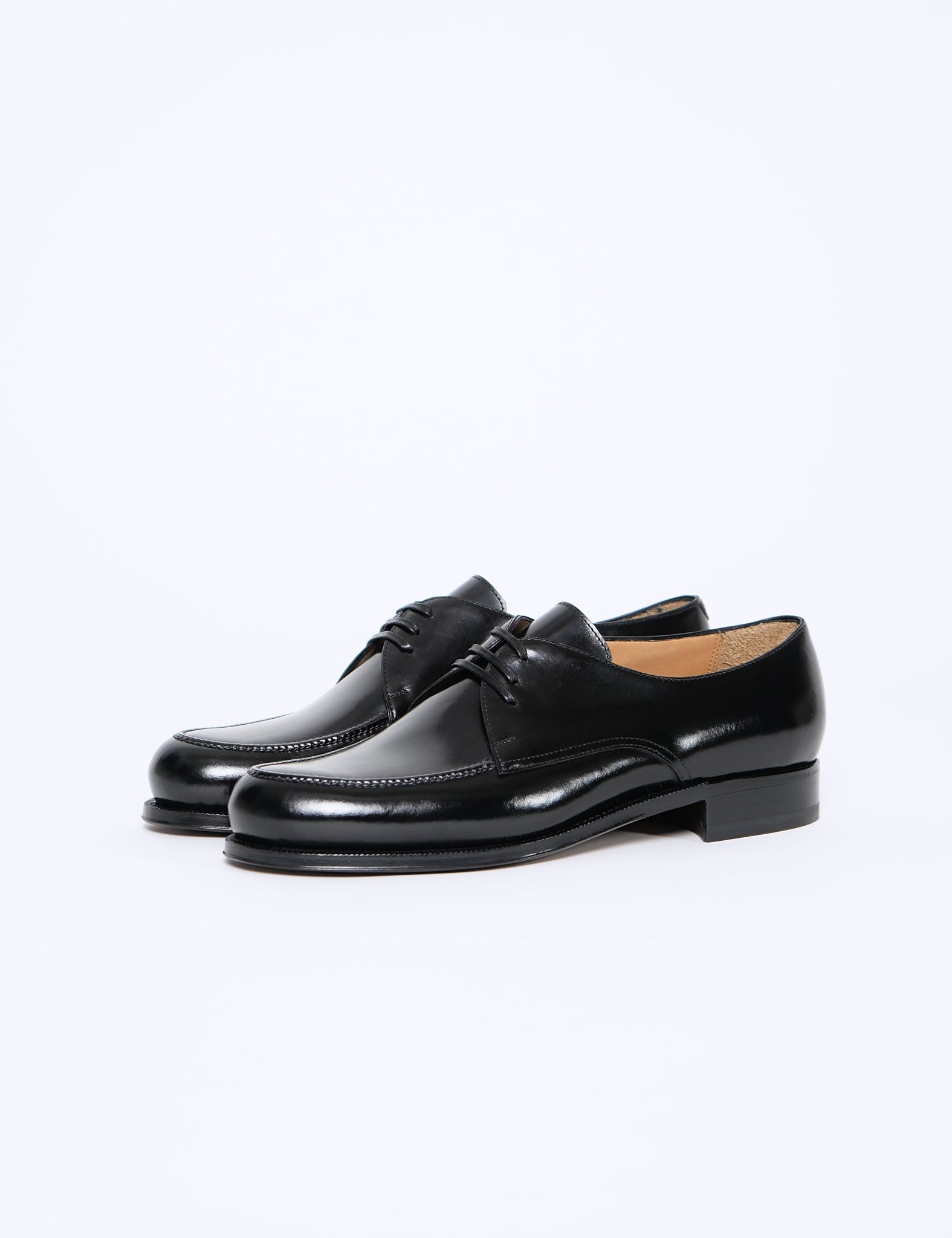 BLACK CROMO CALF MOCCA LEATHER SHOES