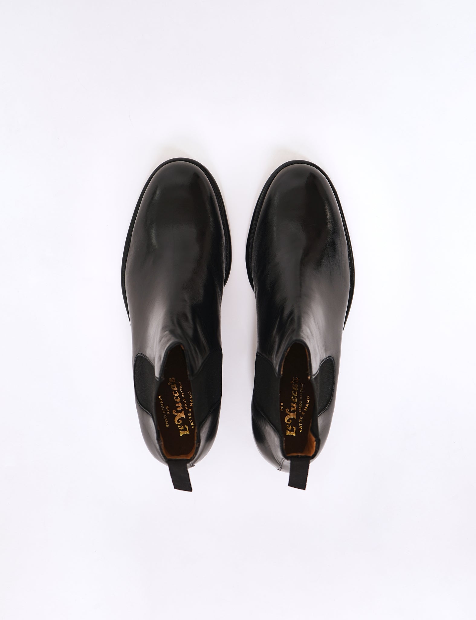BLACK CROMO CALF LEATHER CHELSEA BOOTS