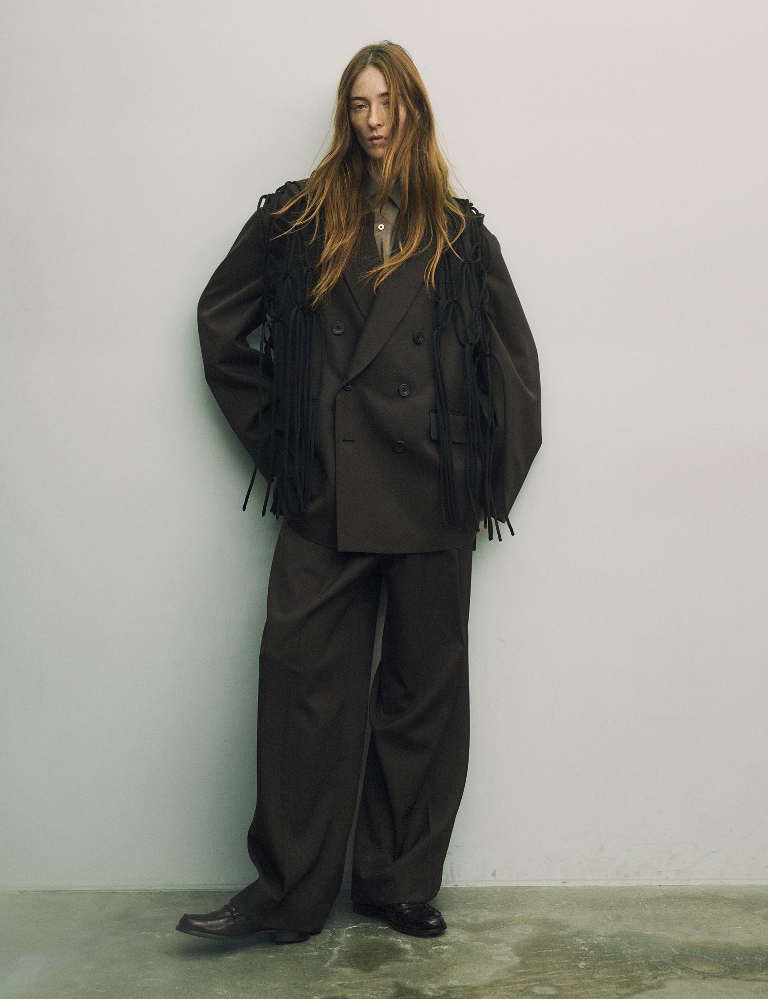 TAUPE SILK NYLON OVERSIZED DOWN PAT SHIRT