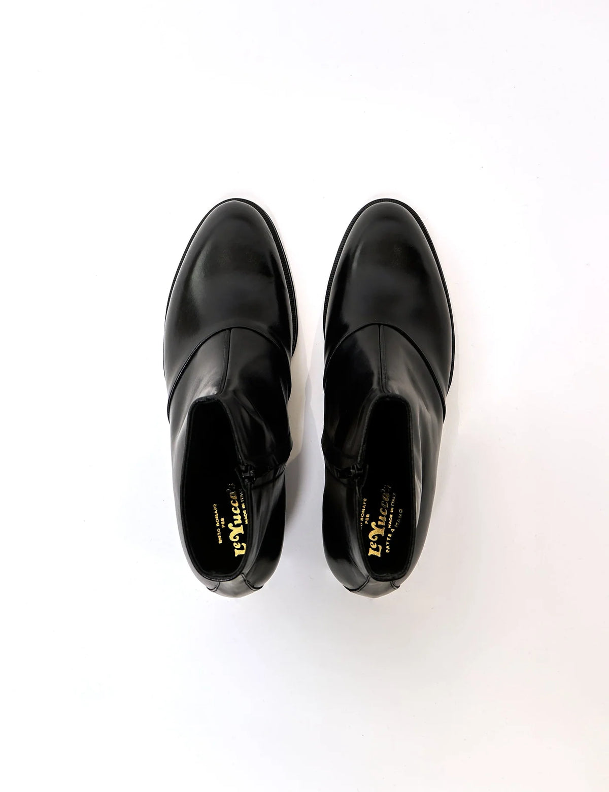 BLACK CROMO CALF LEATHER ZIP BOOTS - Y28318
