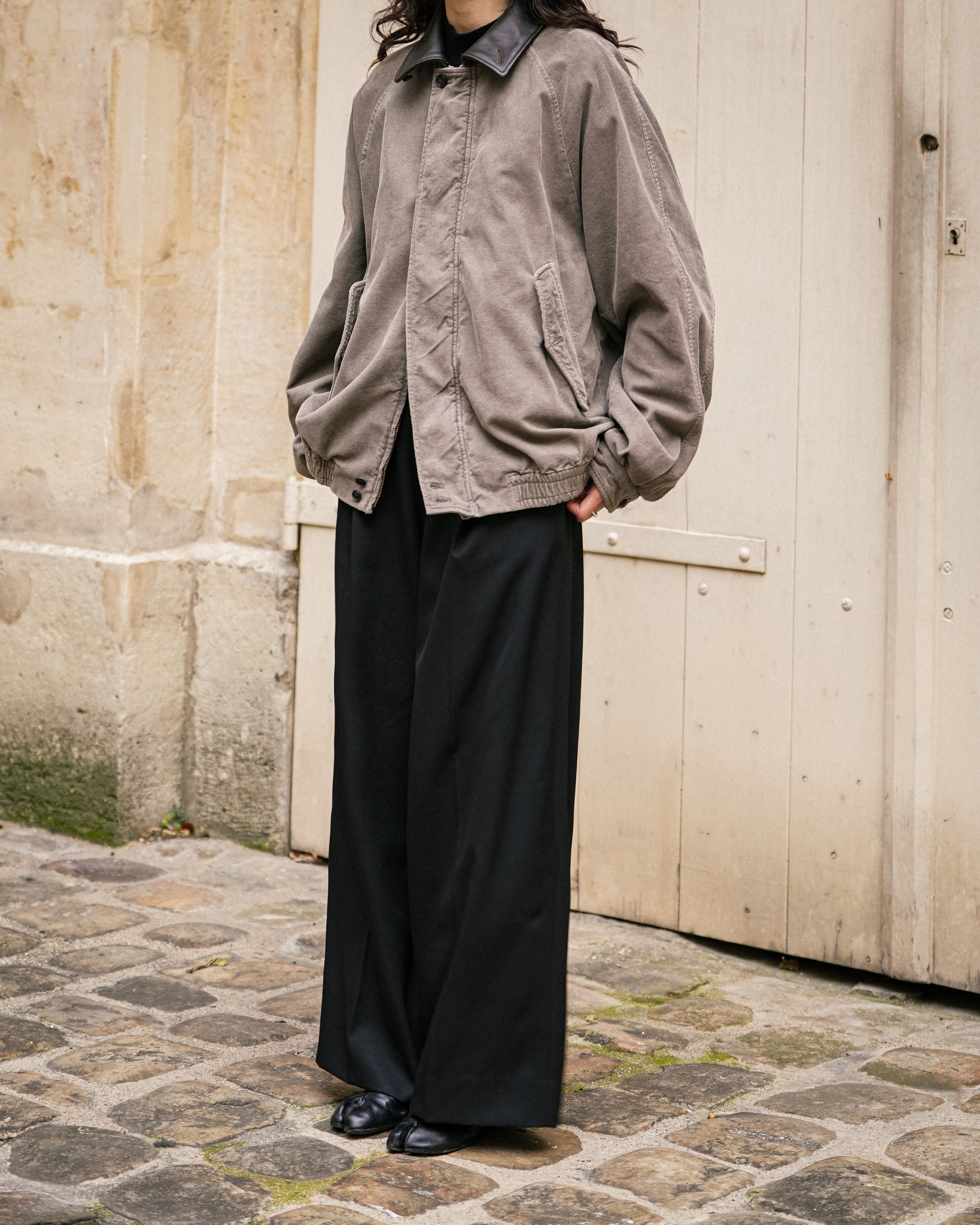 TAUPE VINTAGE CORDUROY ZIP JACKET