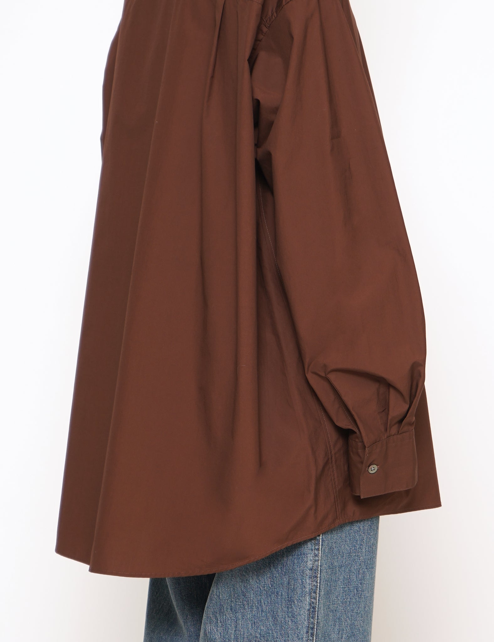 BROWN RED OVERSIZED BIG POCKET SHIRT