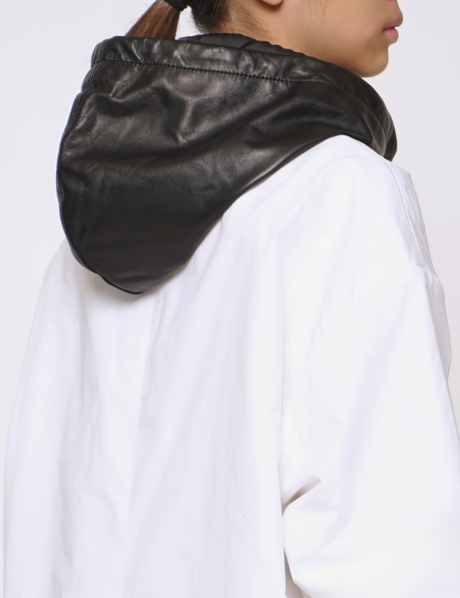 BLACK CALF LEATHER BALACLAVA