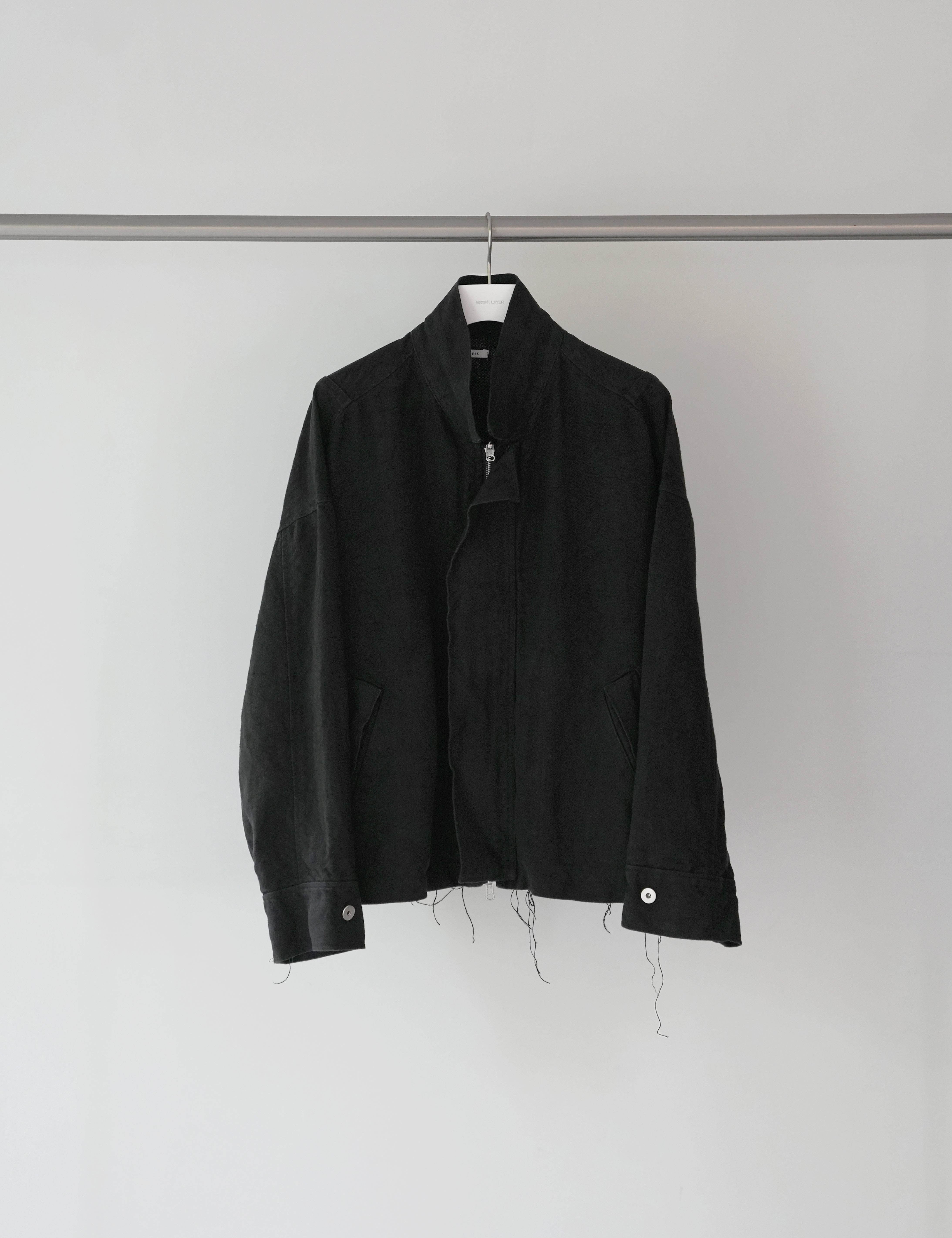 BLACK LINEN REVERSIBLE JACKET
