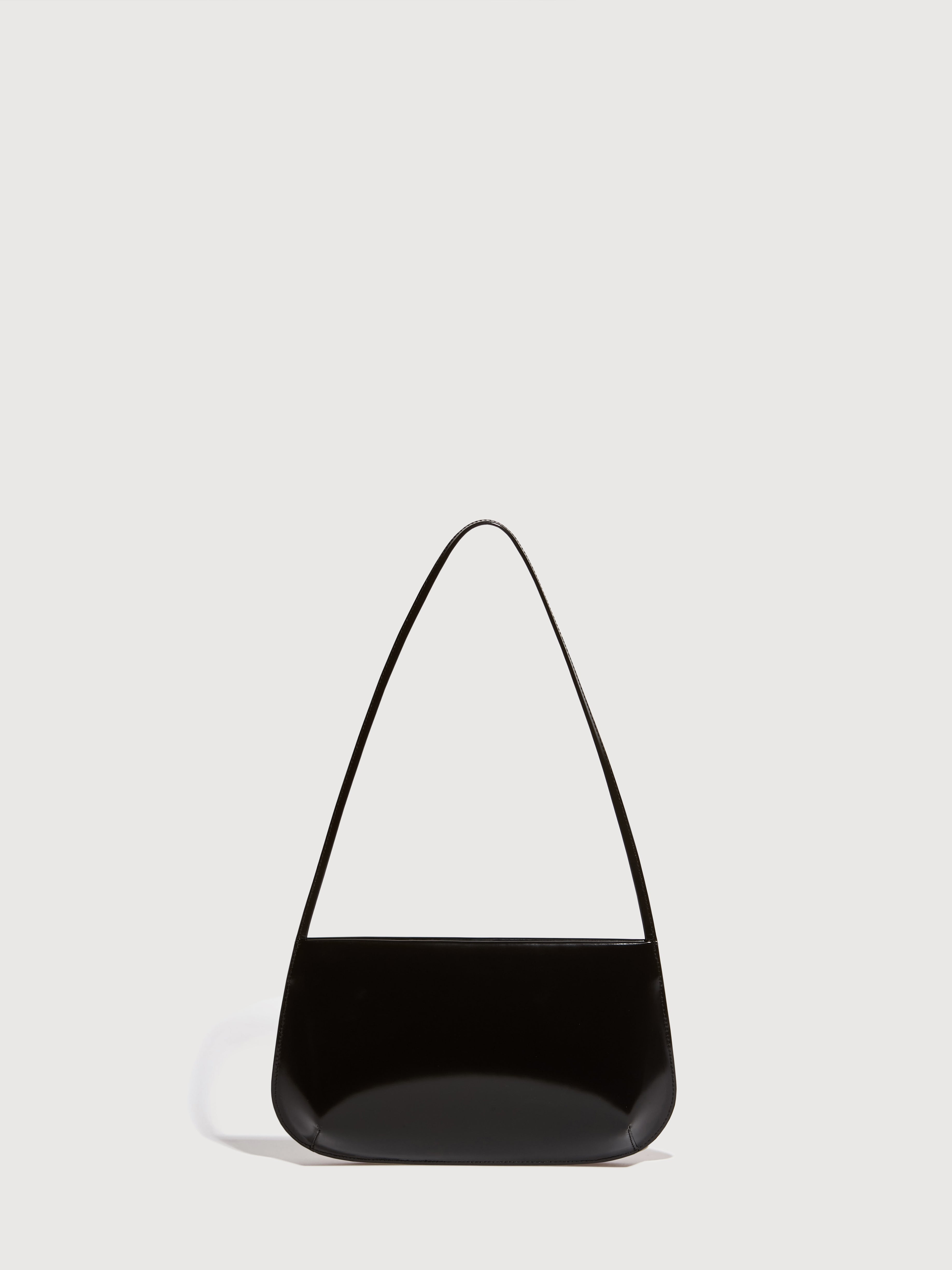 NOIR BLACK SPAZZOLATO CALF LEATHER BRA BAG