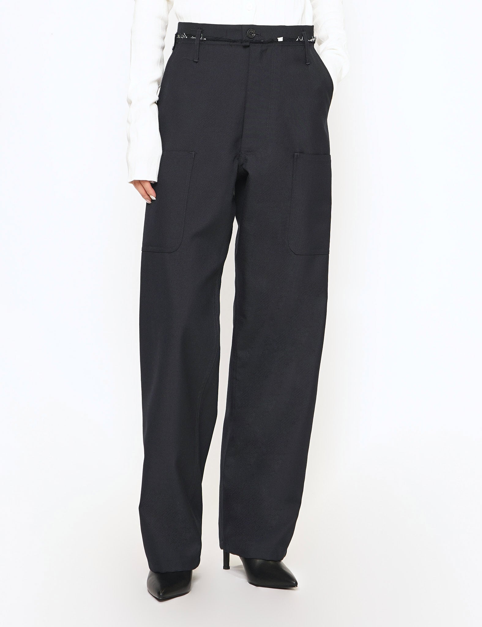 BLACK NAVY WORKER PANTS