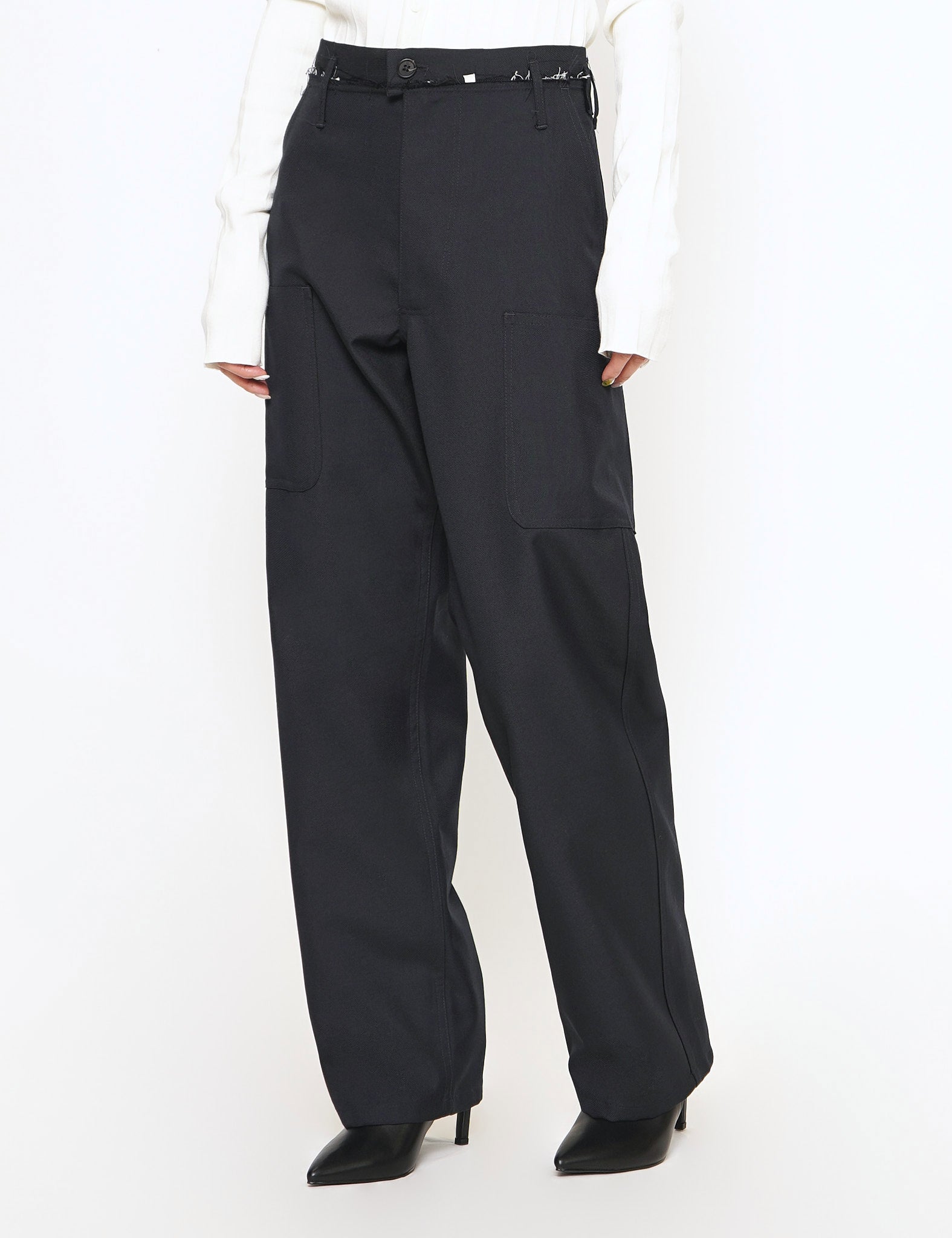 BLACK NAVY WORKER PANTS