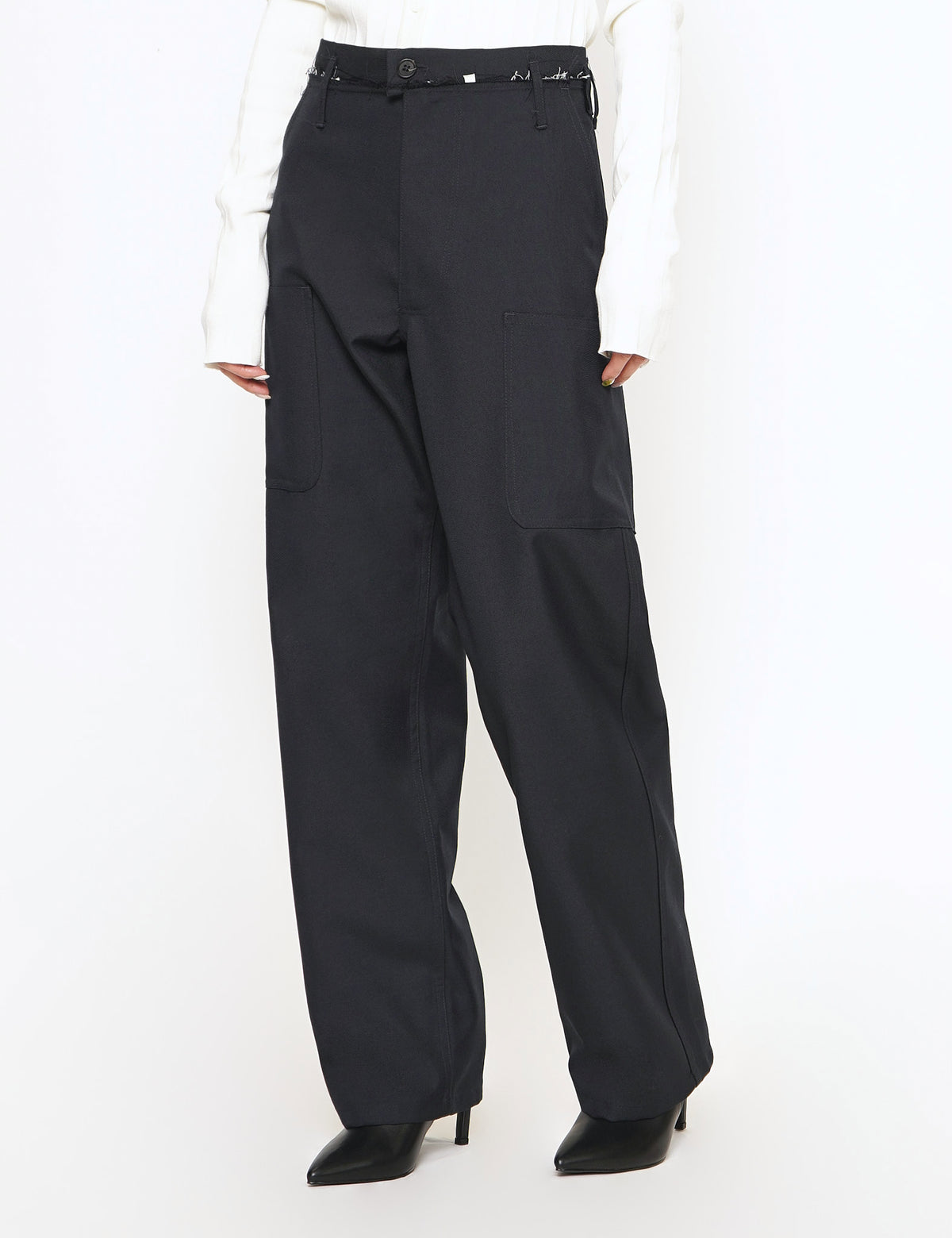 CAMIEL FORTGENS BLACK NAVY WORKER PANTS