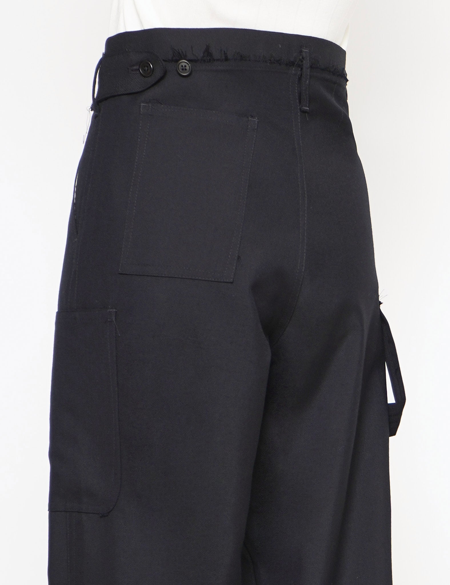 BLACK NAVY WORKER PANTS