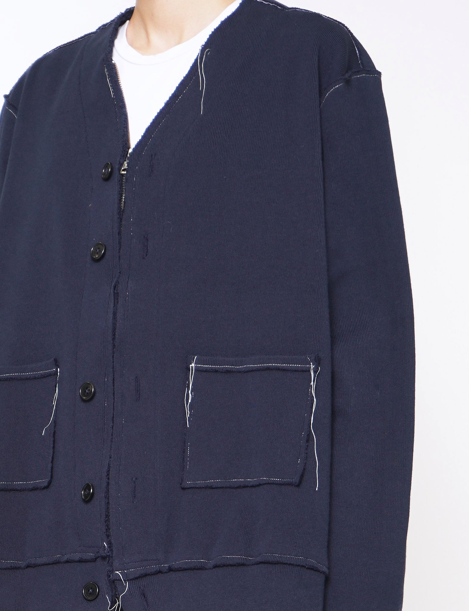 BLUE RESEARCH KNITTED ZIP CARDIGAN