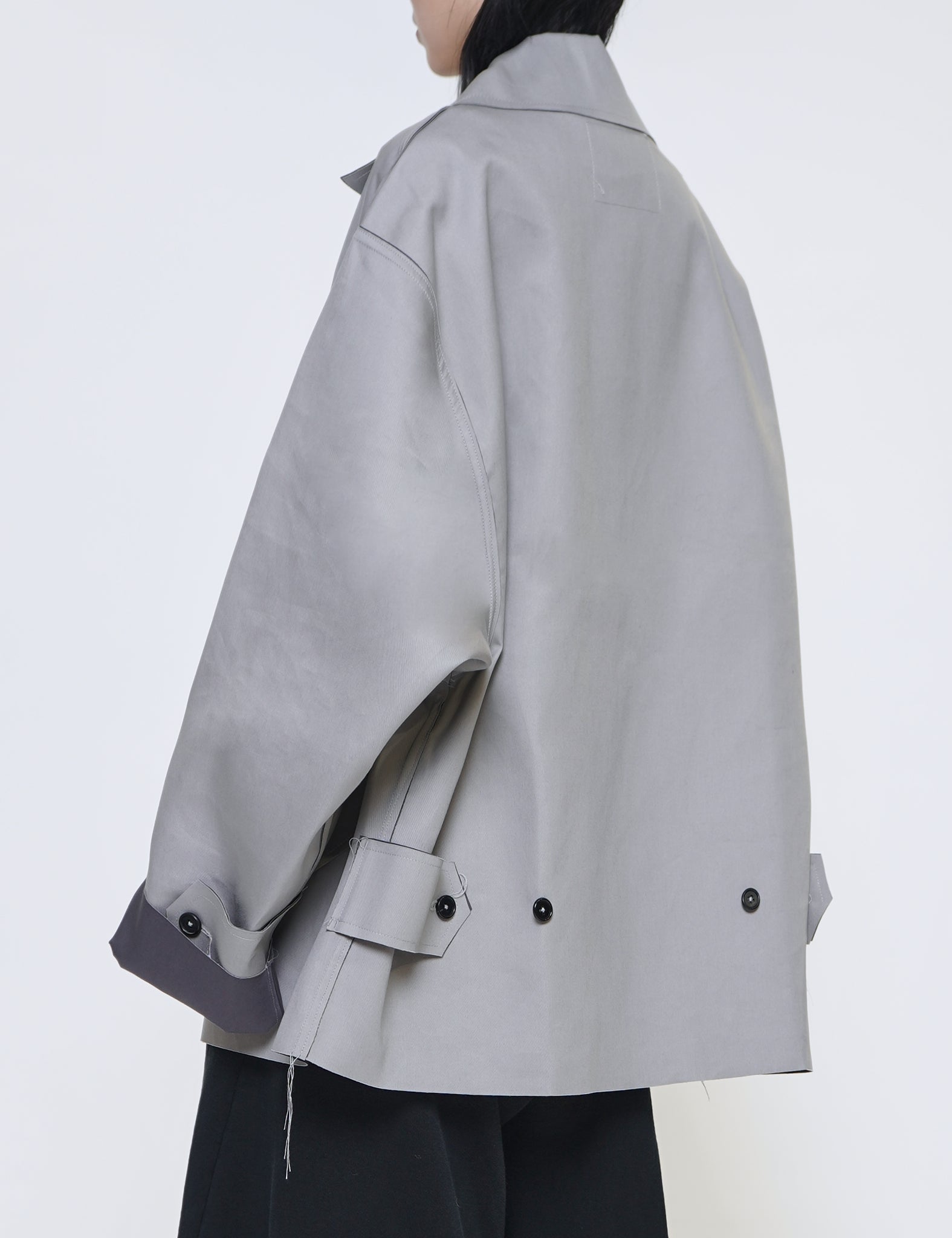 GREY SHORT MACKINTOSH JACKET