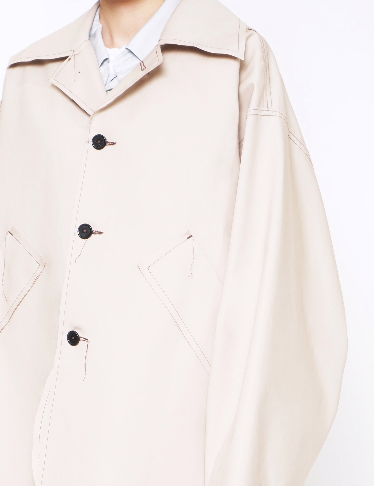 SAND OVERSIZED MACKINTOSH SHORT COAT