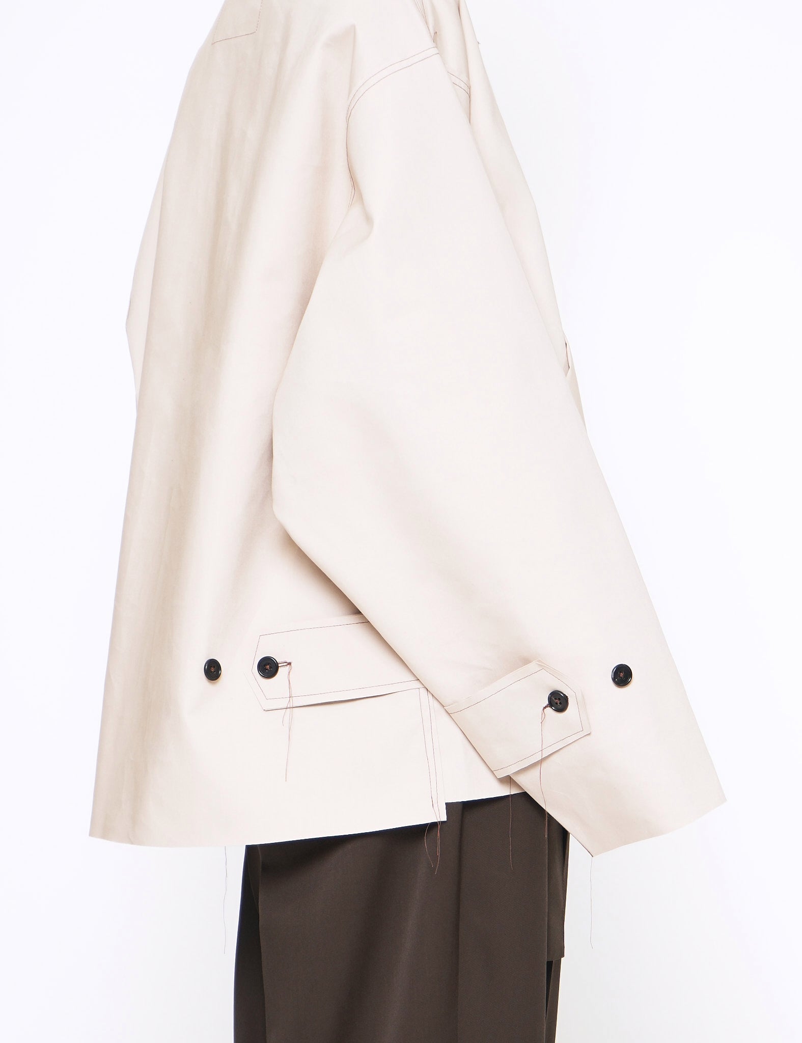 SAND OVERSIZED MACKINTOSH SHORT COAT