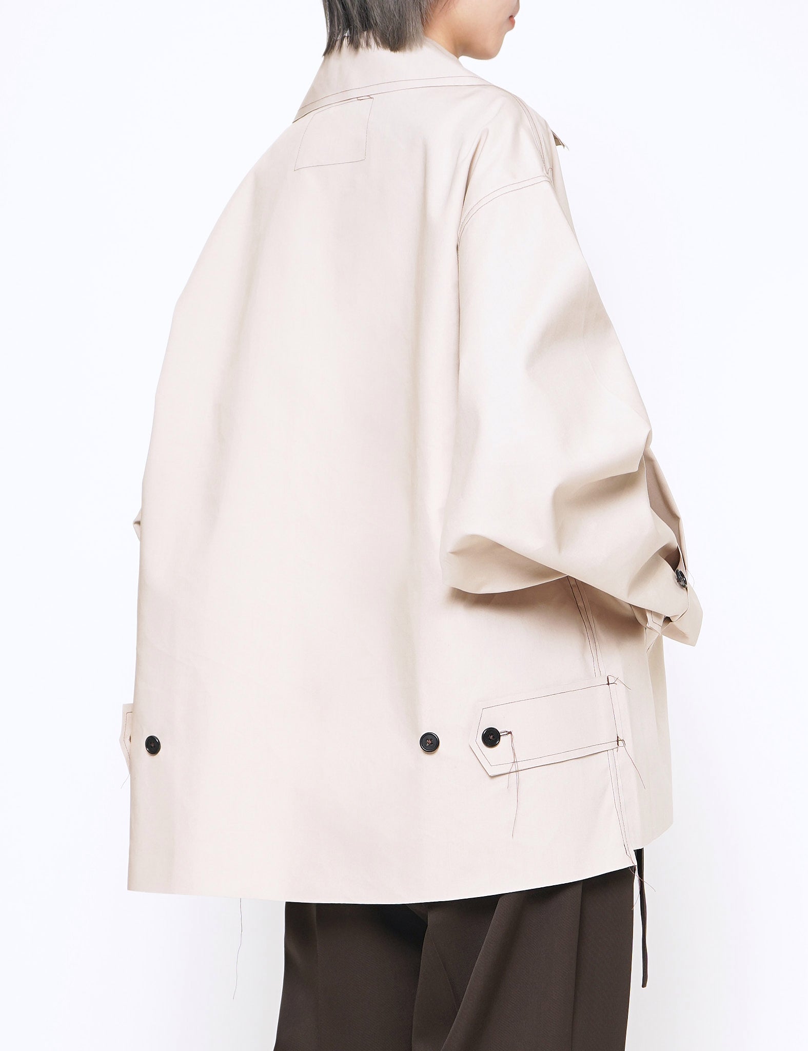 SAND OVERSIZED MACKINTOSH SHORT COAT