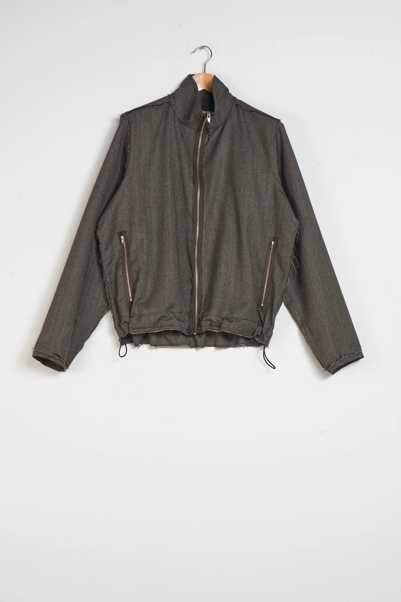BROWN HERRINGBONE TRACK JACKET