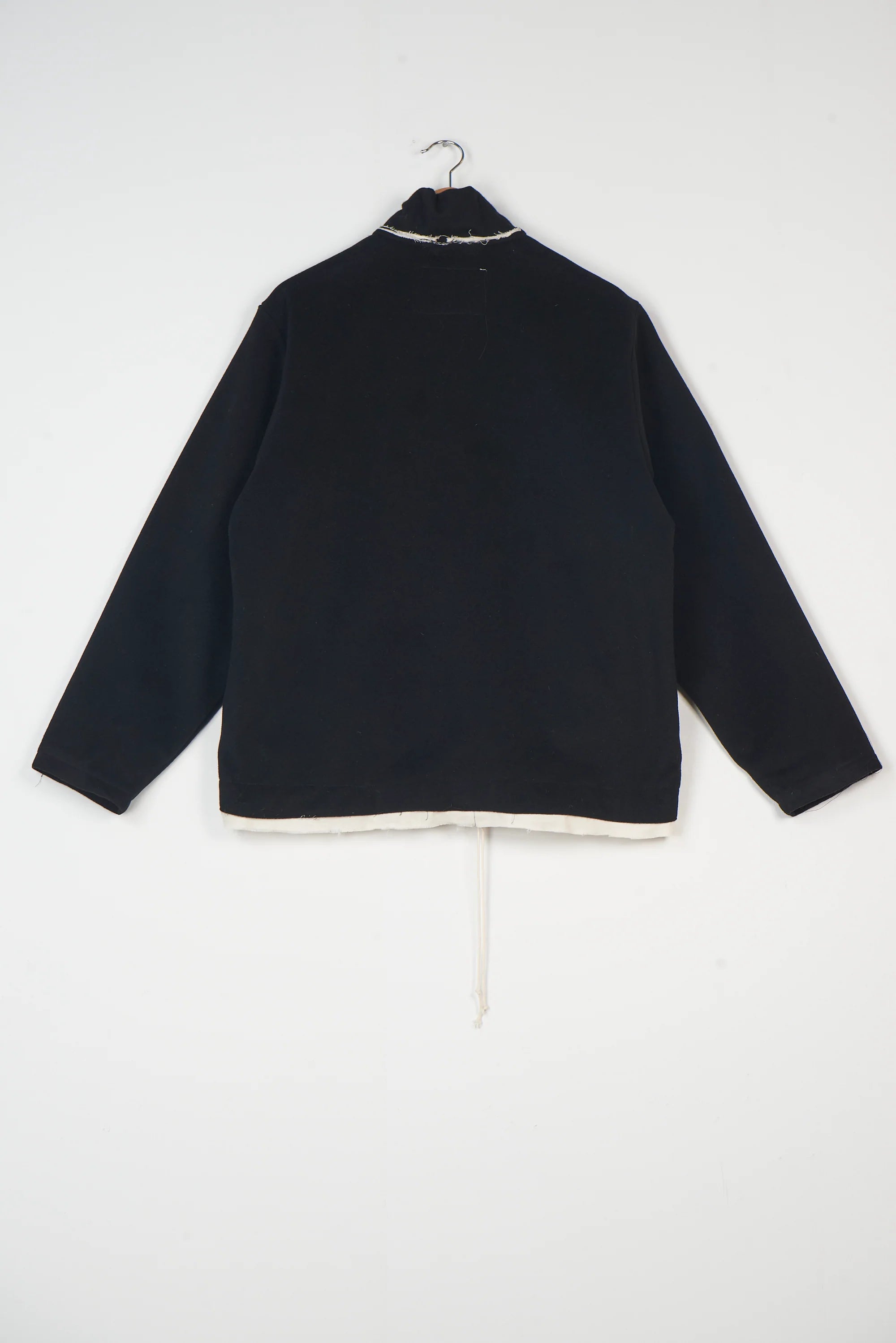 BLACK WOOL FLEECE ANORAK
